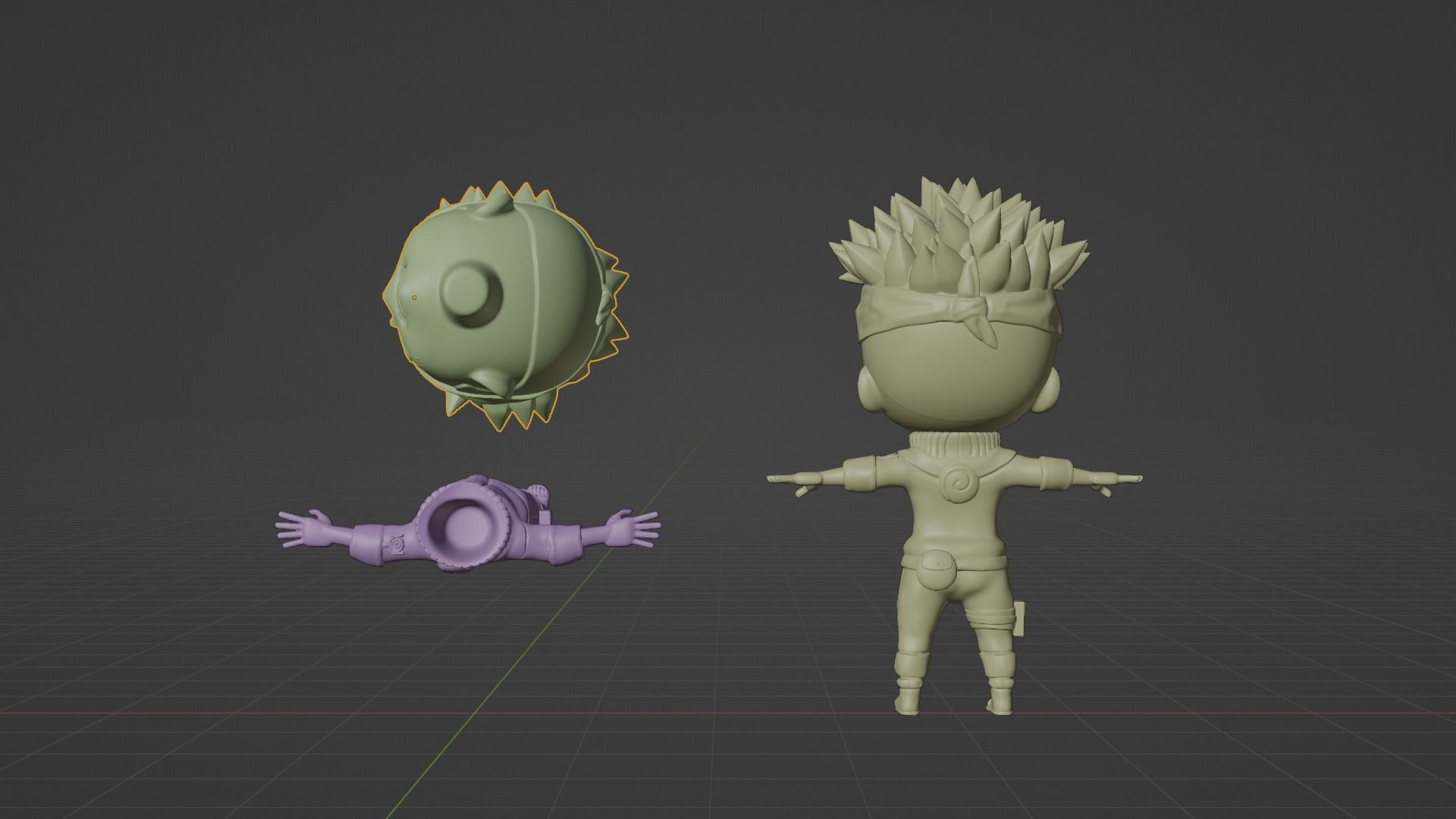 NARUTO CHIBI  IN T POSE 3D print model_7