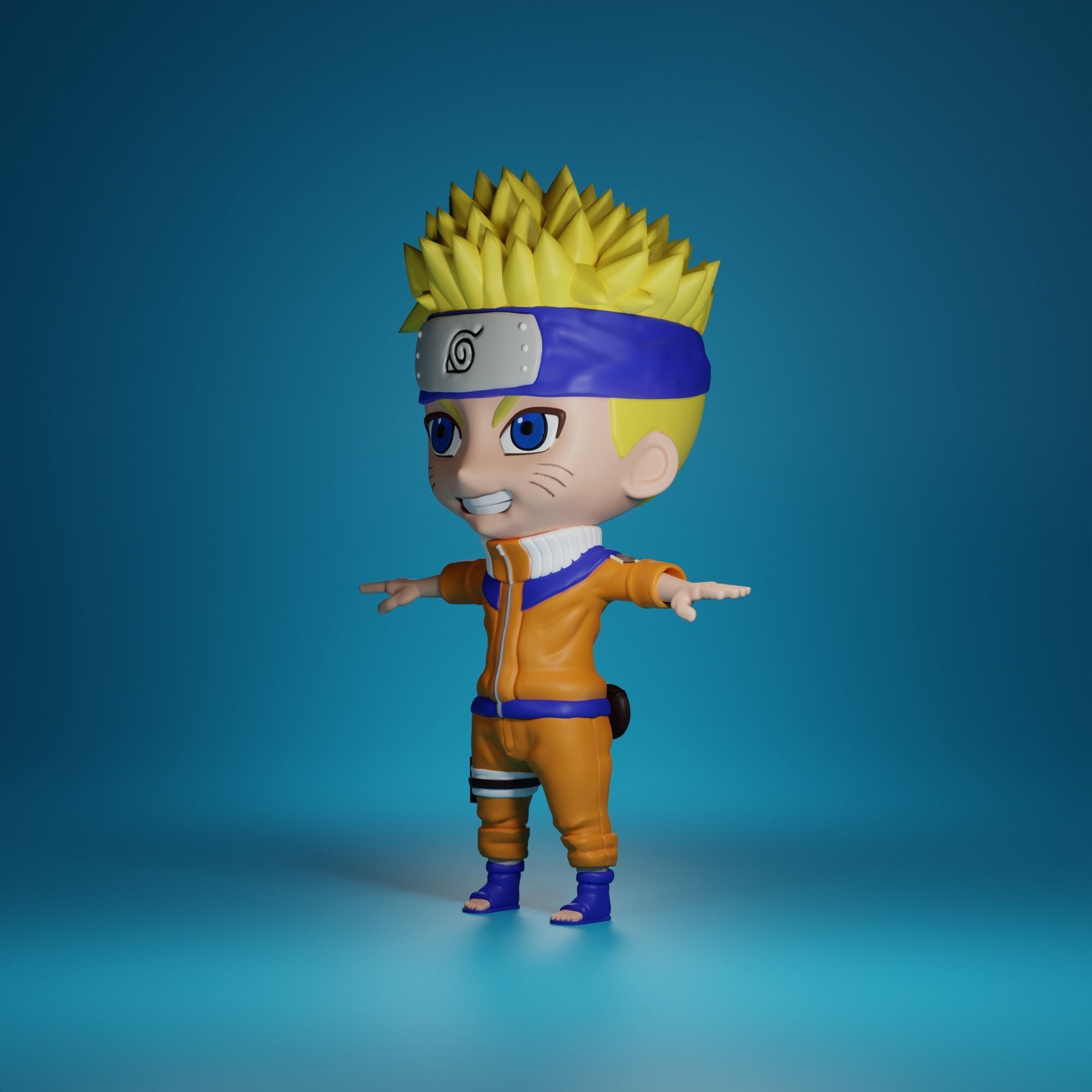 NARUTO CHIBI  IN T POSE 3D print model_1