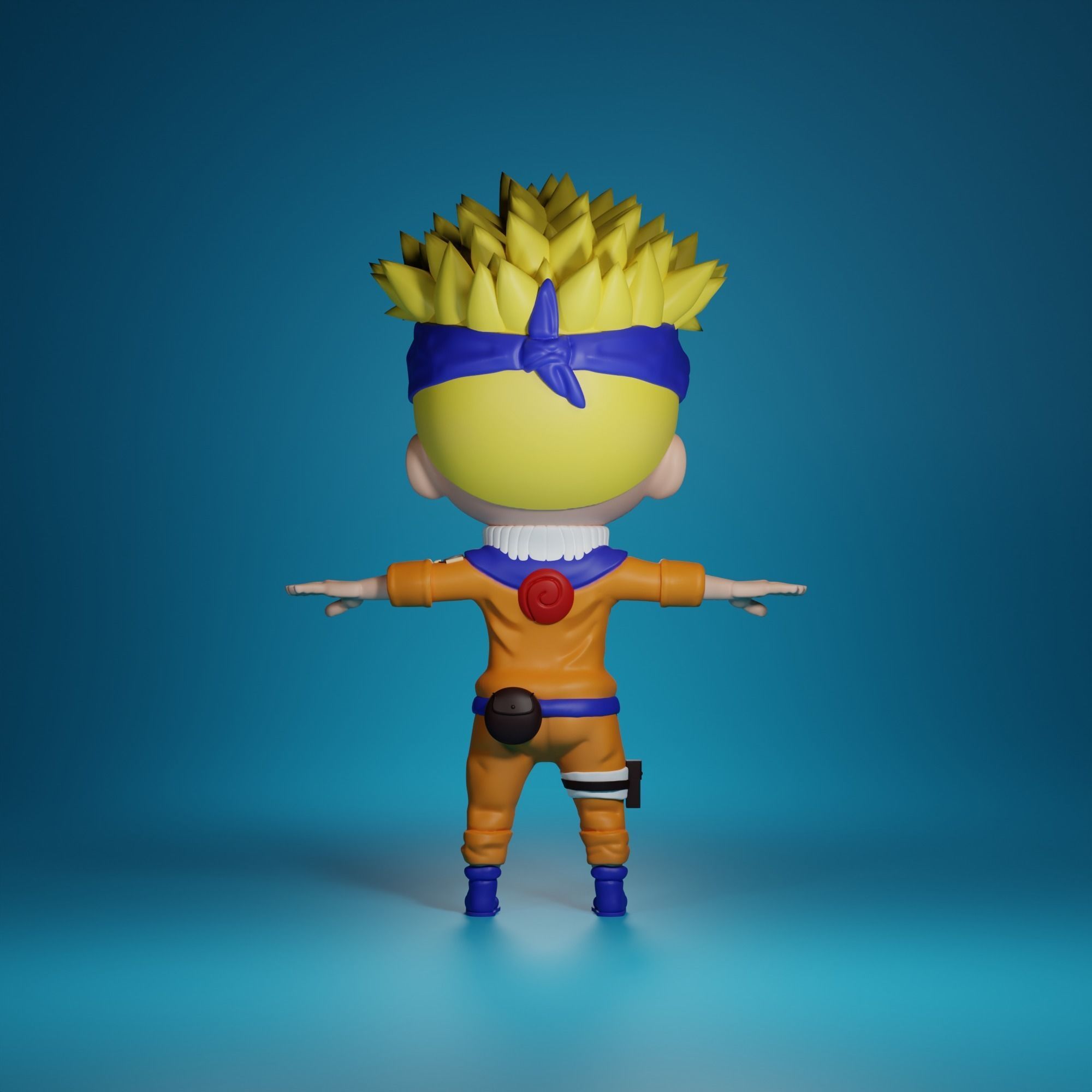 NARUTO CHIBI  IN T POSE 3D print model_4