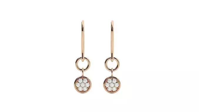 Diamond Drop Earrings 3dm stl renders details 3D print model