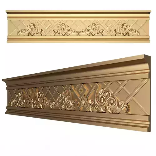 Cornice Decoration Molding 015 Low-poly 3D model