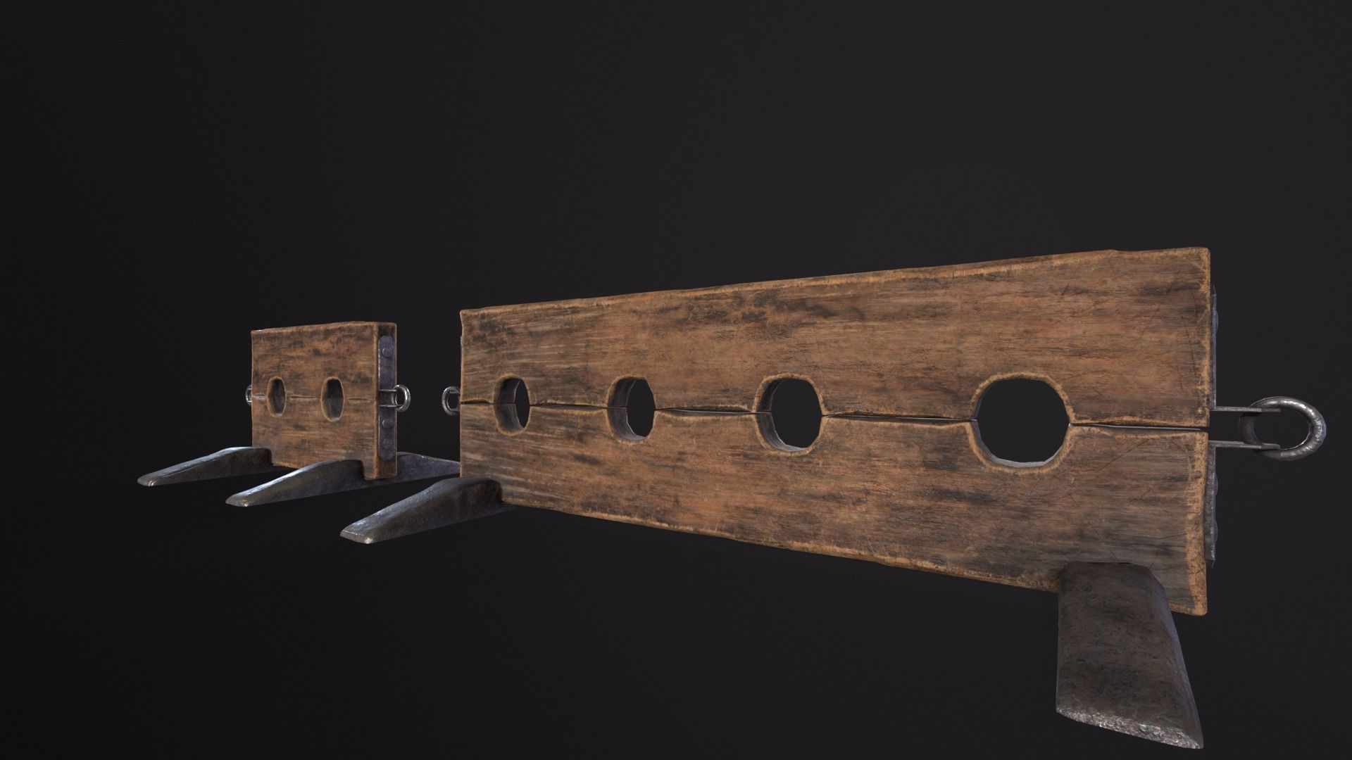 Medieval Ankle Worn Stock Low-poly 3D model_8