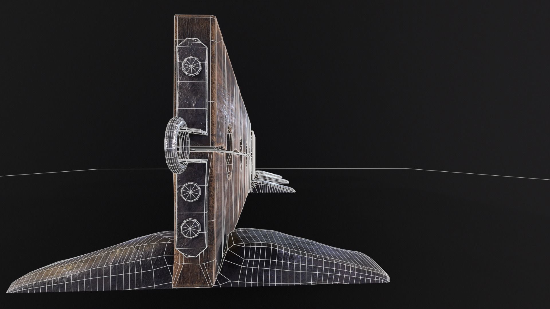 Medieval Ankle Worn Stock Low-poly 3D model_13