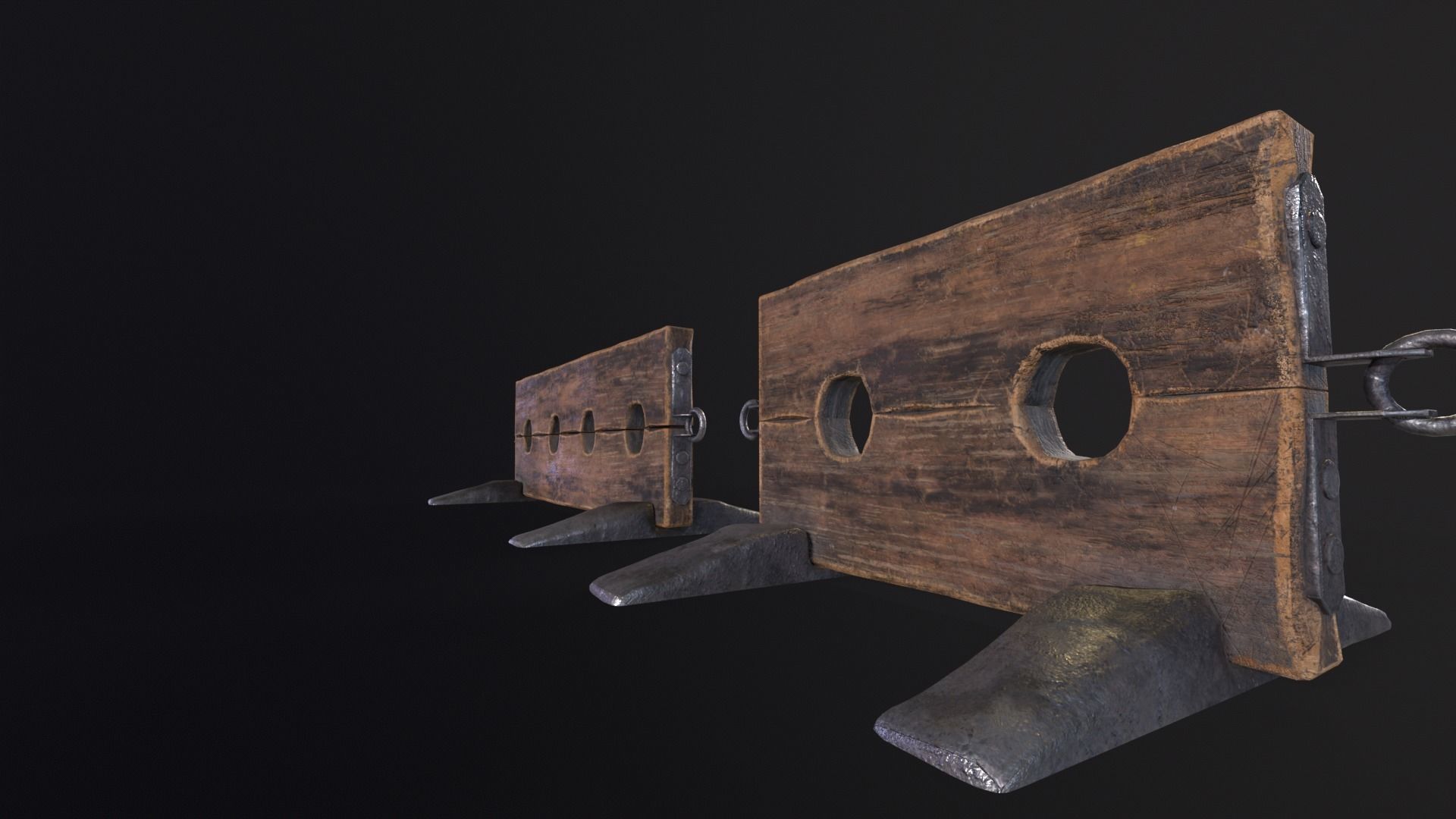 Medieval Ankle Worn Stock Low-poly 3D model_18