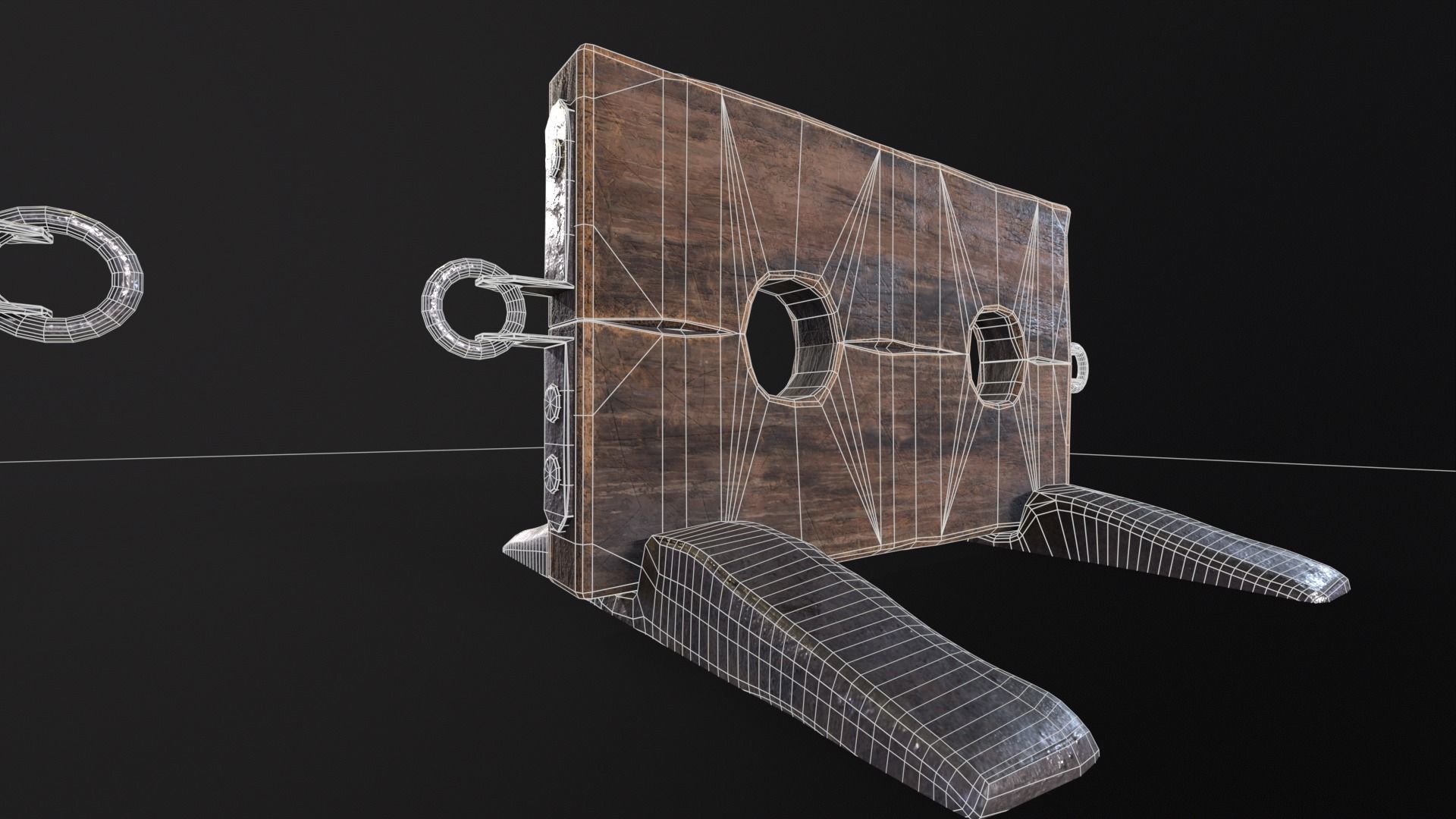 Medieval Ankle Worn Stock Low-poly 3D model_21