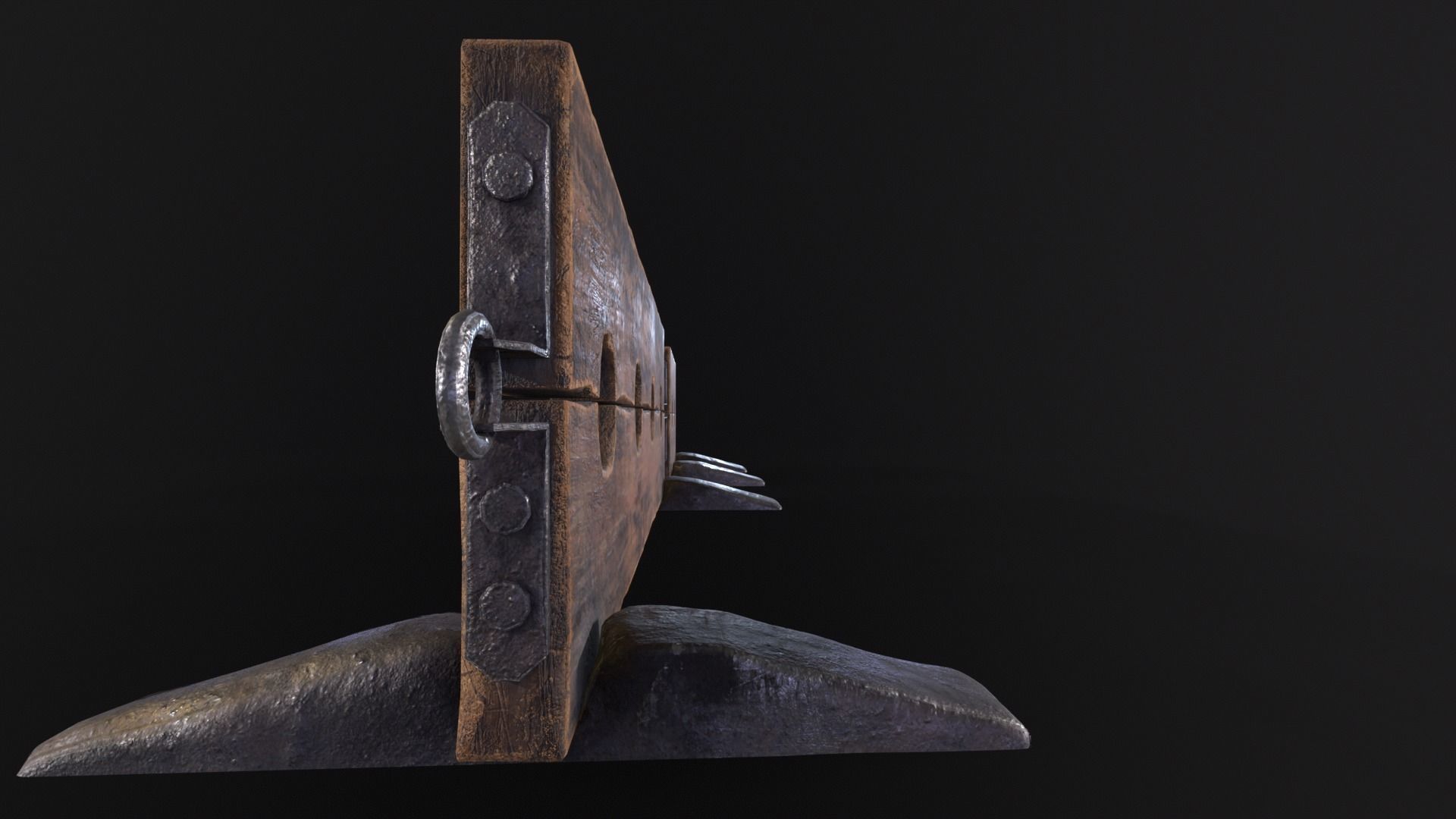 Medieval Ankle Worn Stock Low-poly 3D model_12