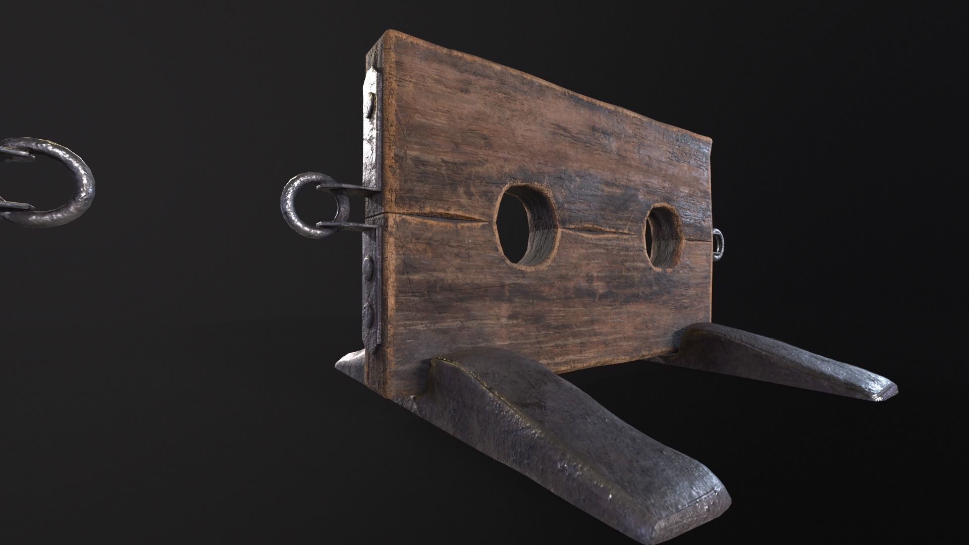 Medieval Ankle Worn Stock Low-poly 3D model_20