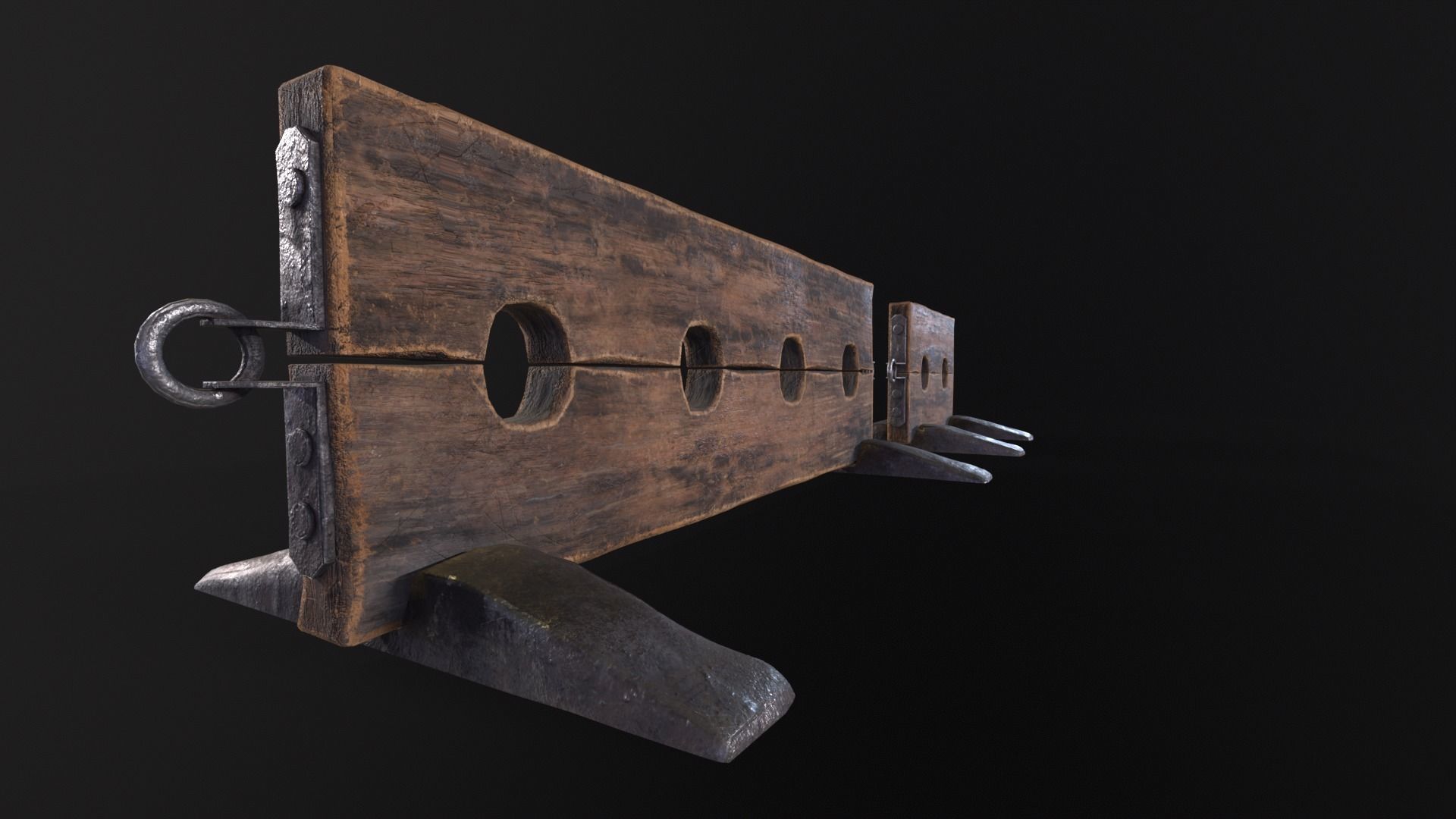 Medieval Ankle Worn Stock Low-poly 3D model_14