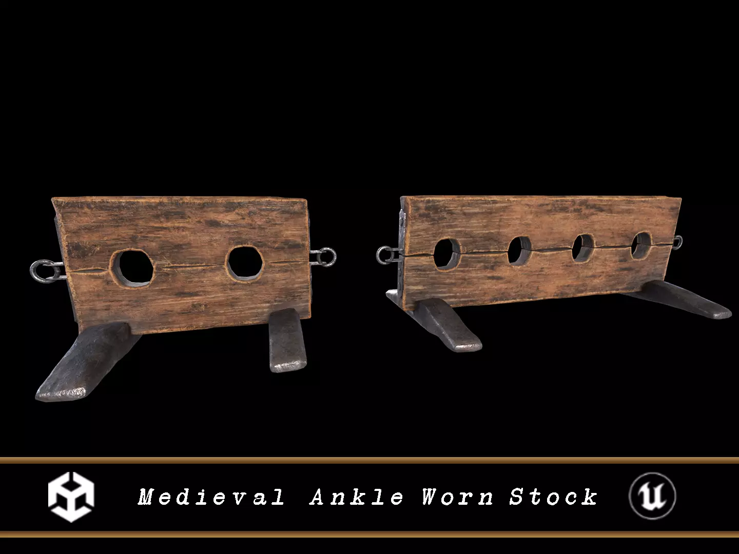 Medieval Ankle Worn Stock Low-poly 3D model_0