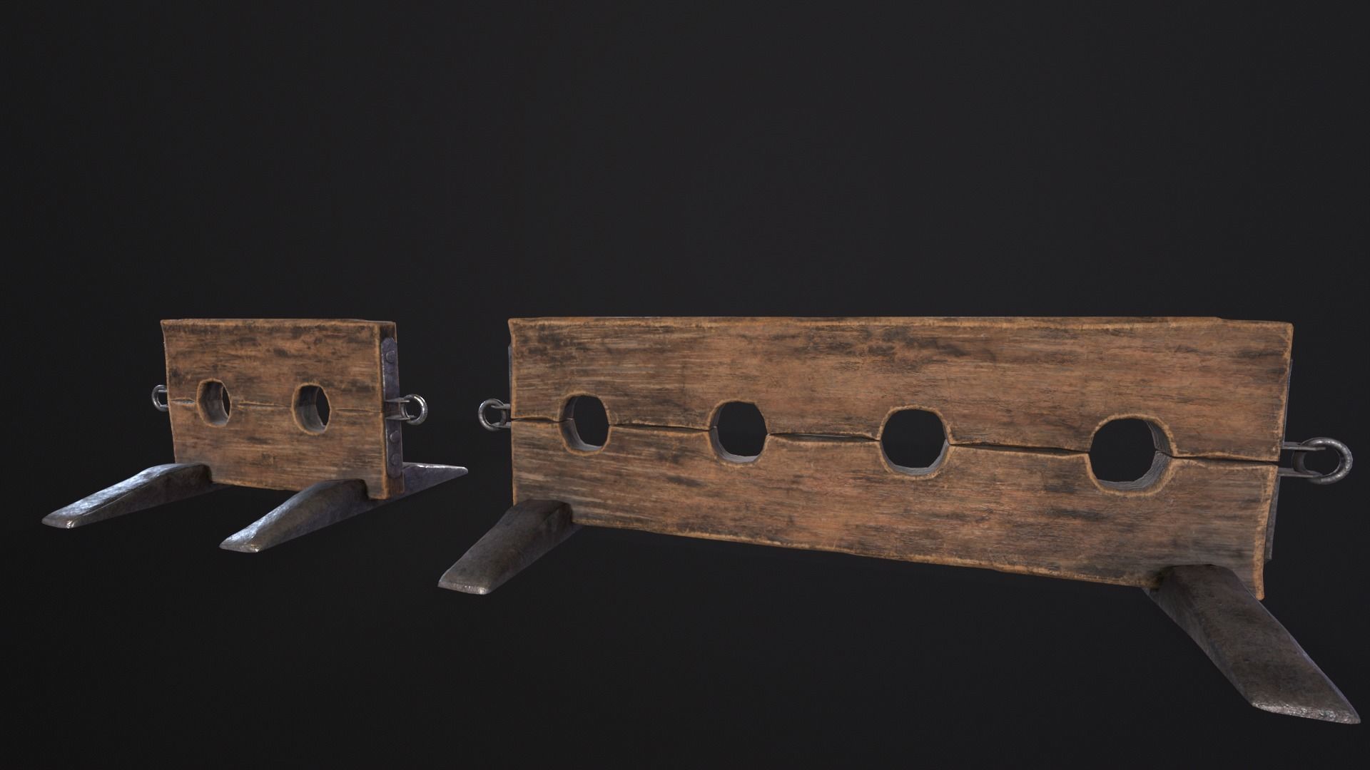 Medieval Ankle Worn Stock Low-poly 3D model_6