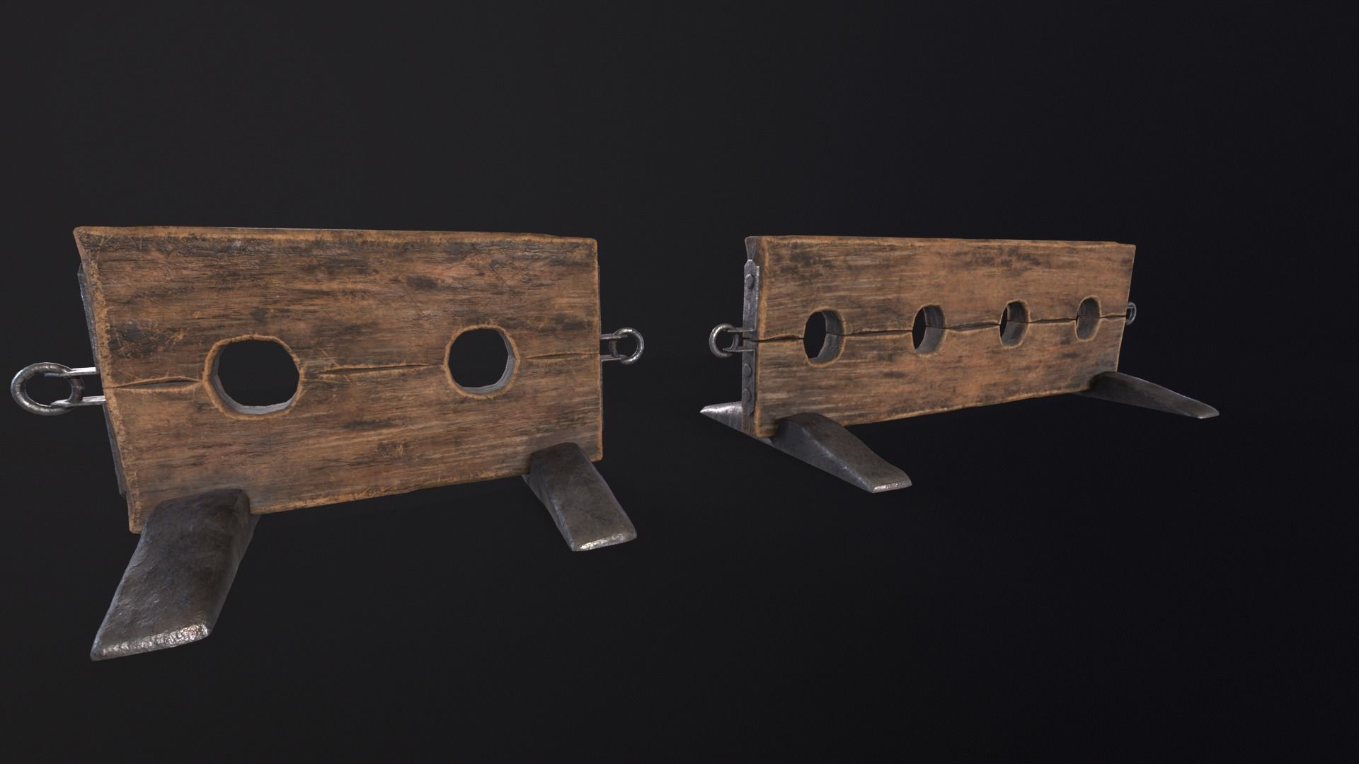 Medieval Ankle Worn Stock Low-poly 3D model_2