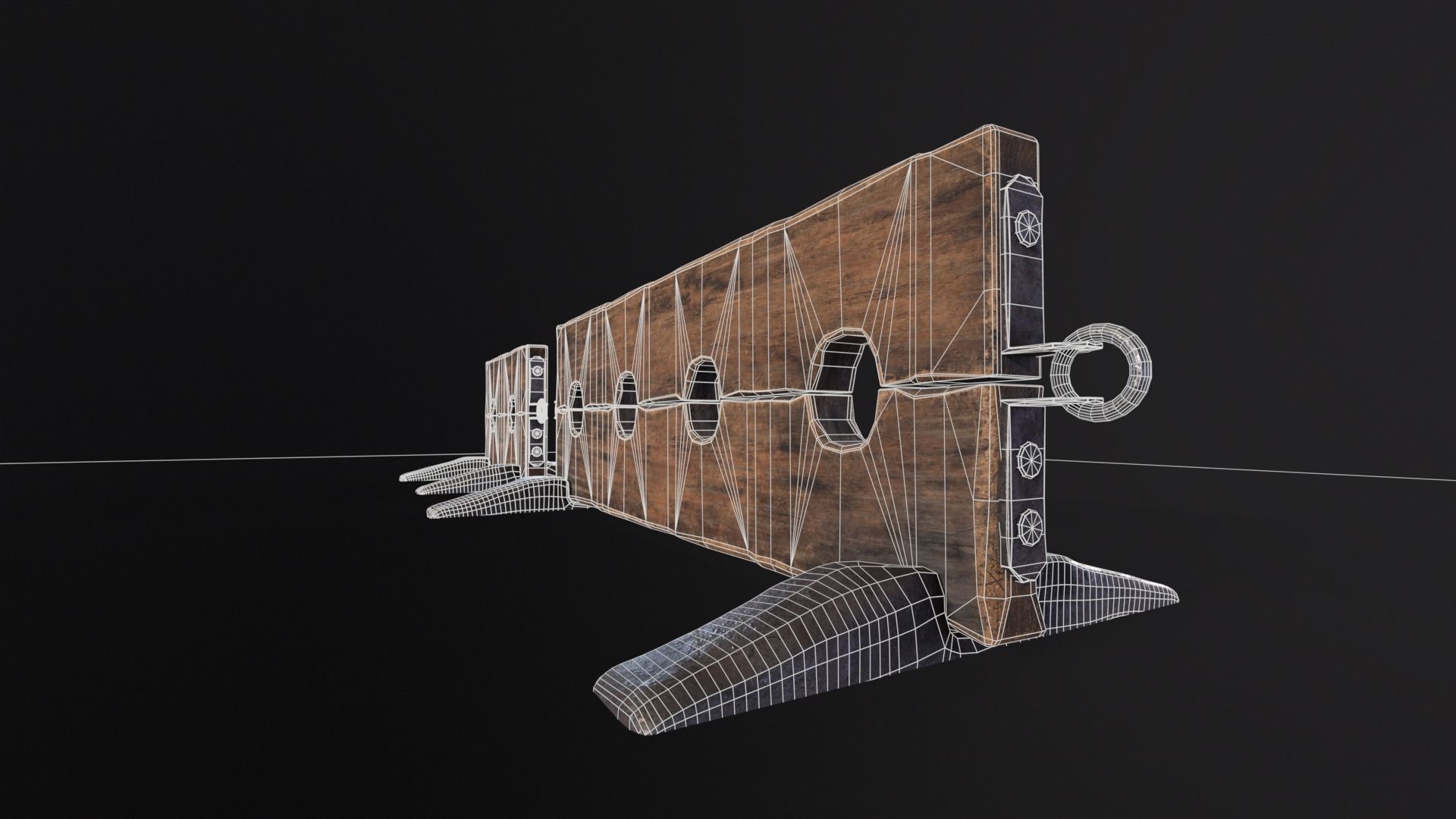 Medieval Ankle Worn Stock Low-poly 3D model_11