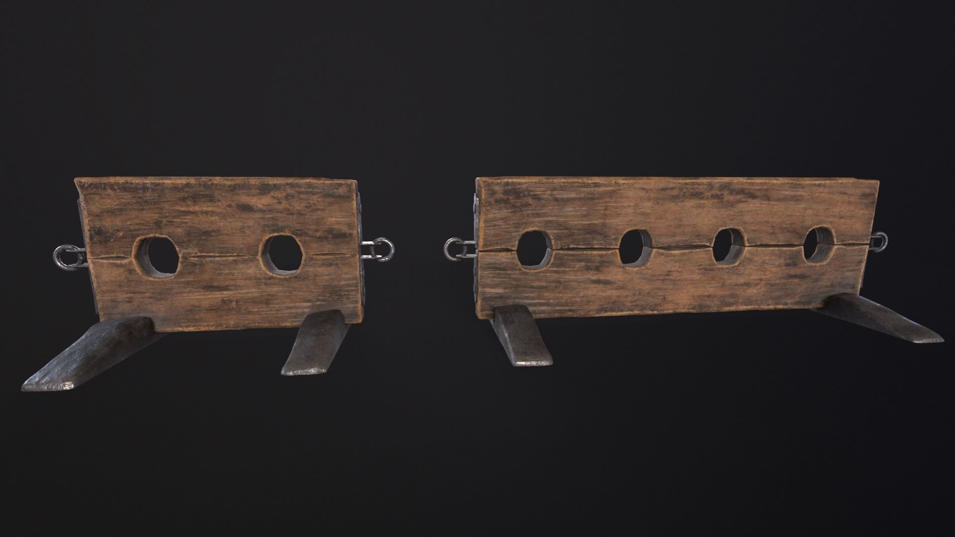 Medieval Ankle Worn Stock Low-poly 3D model_4