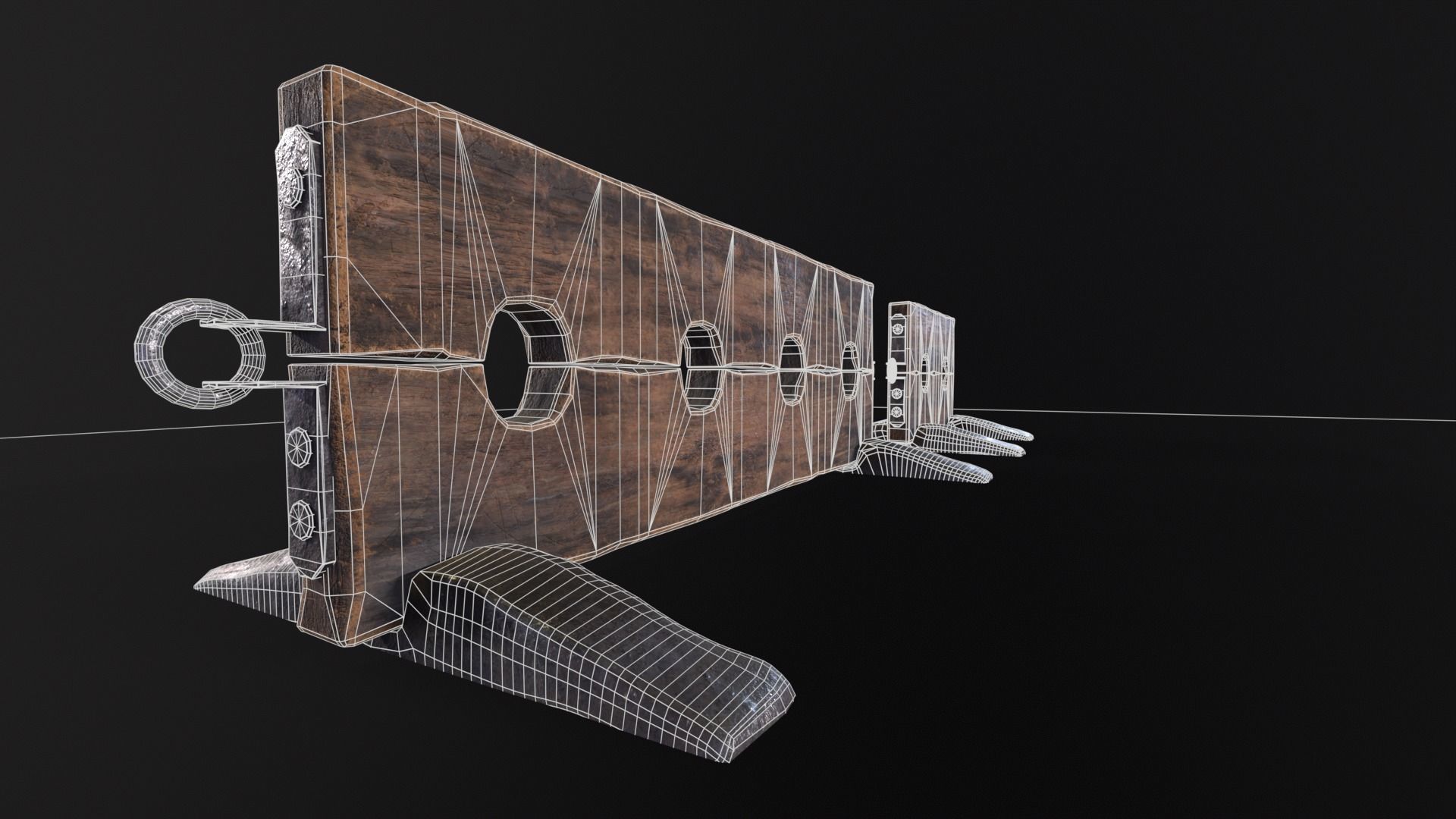 Medieval Ankle Worn Stock Low-poly 3D model_15