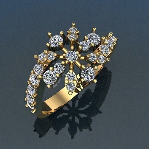 Ice Frost Elegance Gem Ring 3D print model