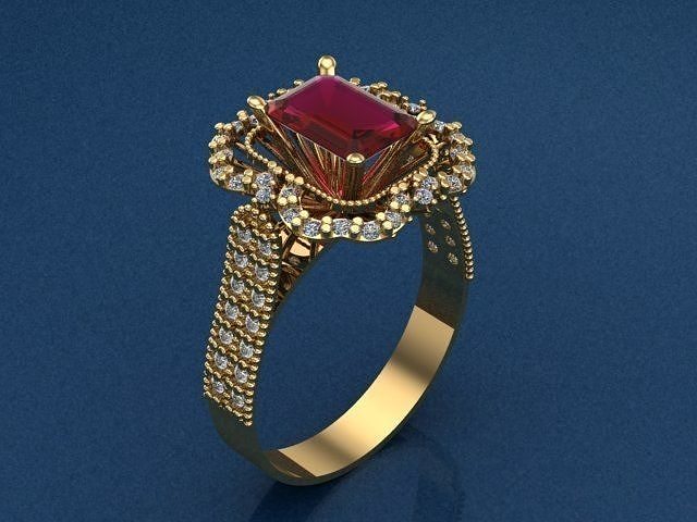 Side Petal Elegance Ring 3D print model