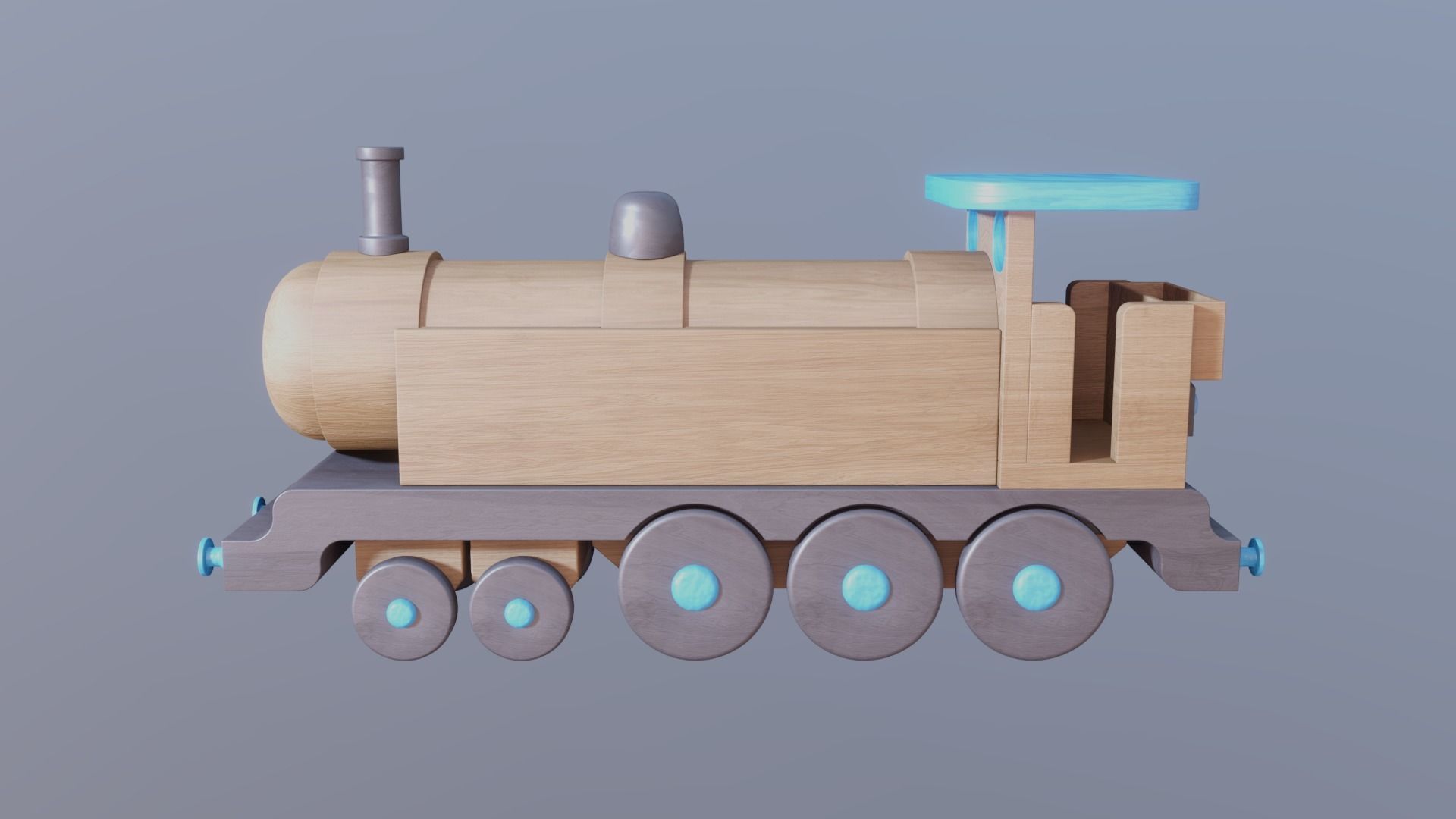 WOODEN LARGE TRAIN TOY - RogueFilmProductions Low-poly 3D model_3