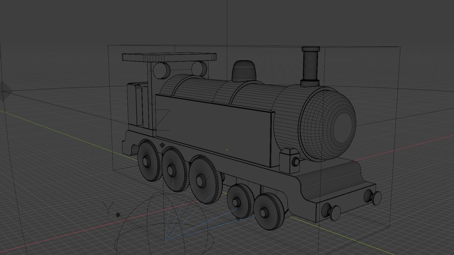 WOODEN LARGE TRAIN TOY - RogueFilmProductions Low-poly 3D model_12