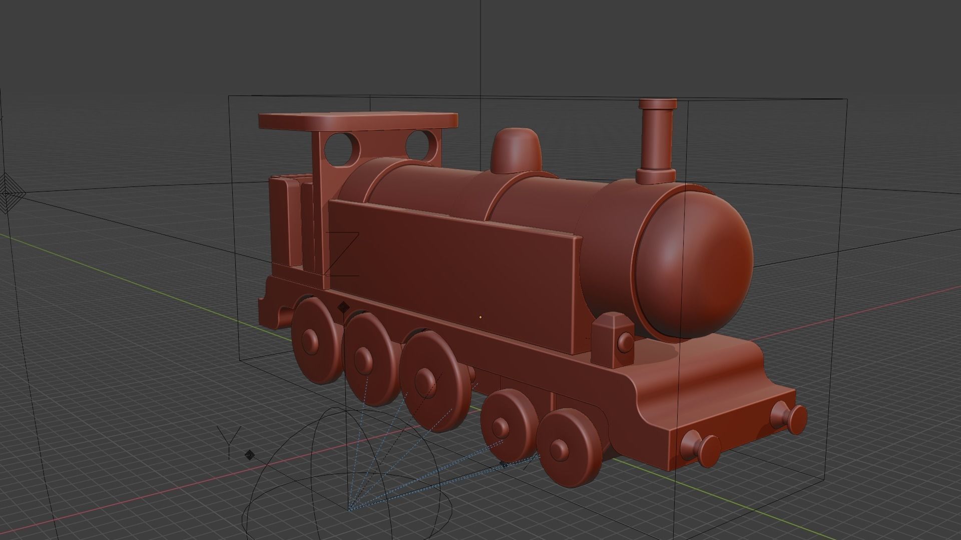 WOODEN LARGE TRAIN TOY - RogueFilmProductions Low-poly 3D model_11