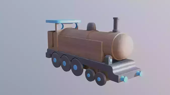 WOODEN LARGE TRAIN TOY - RogueFilmProductions Low-poly 3D model