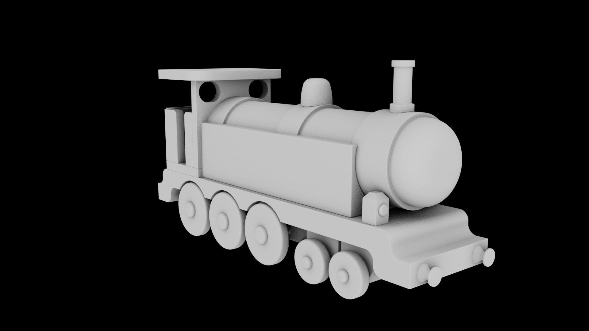 WOODEN LARGE TRAIN TOY - RogueFilmProductions Low-poly 3D model_8