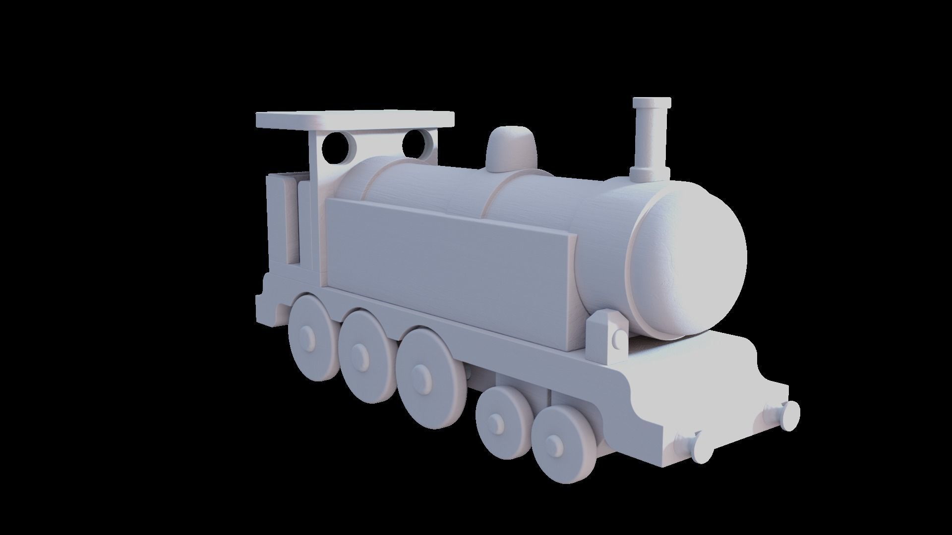 WOODEN LARGE TRAIN TOY - RogueFilmProductions Low-poly 3D model_10