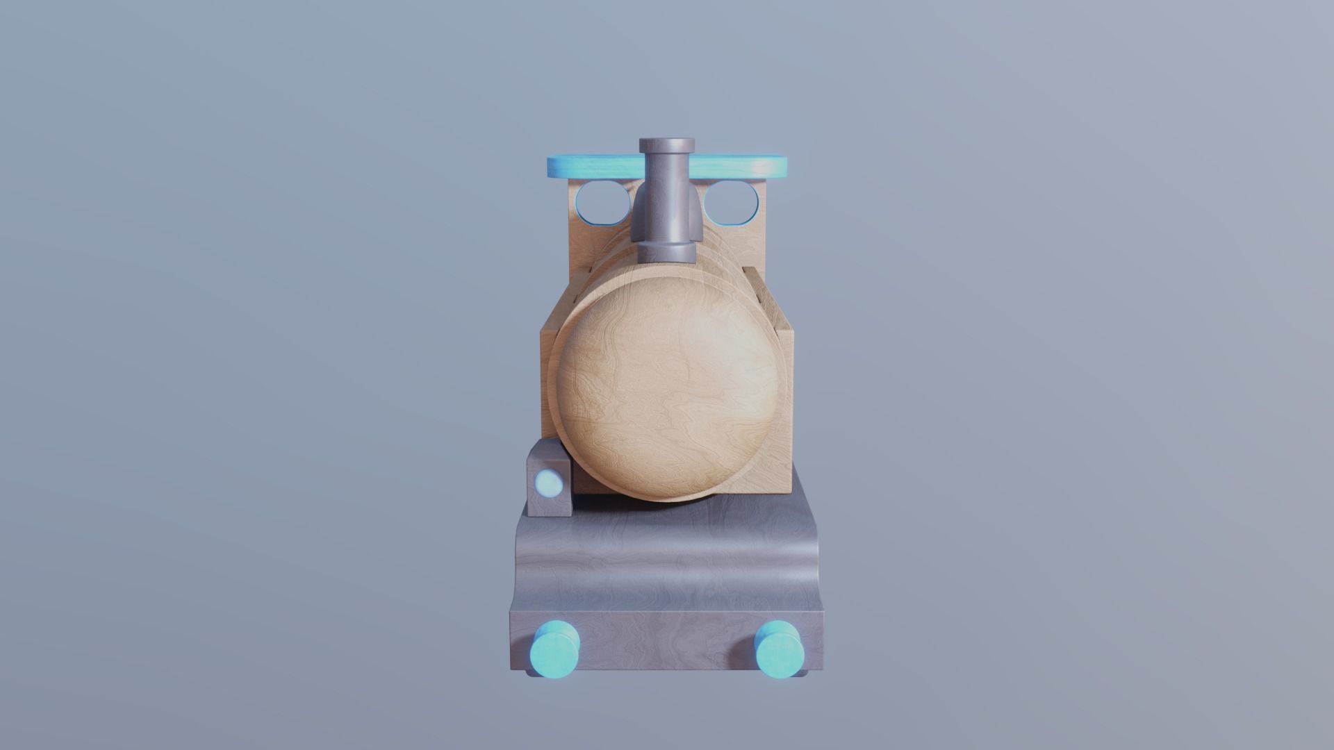 WOODEN LARGE TRAIN TOY - RogueFilmProductions Low-poly 3D model_1