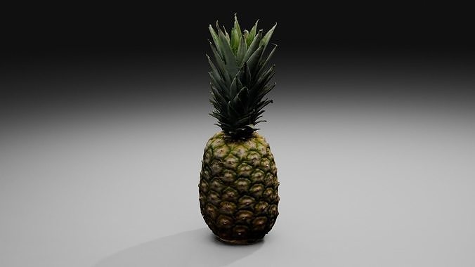 Pineapple Low-poly 3D model 7