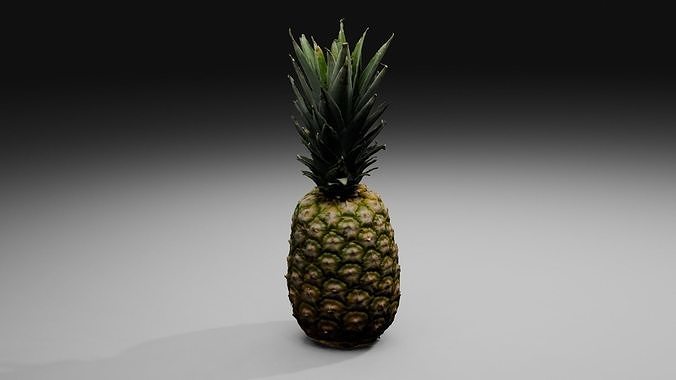 Pineapple Low-poly 3D model 5