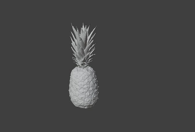 Pineapple Low-poly 3D model 6