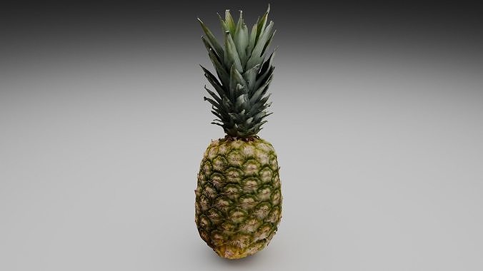 Pineapple Low-poly 3D model 2