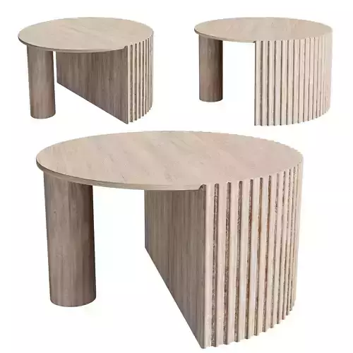 Solid wood design coffee table bisselina 3D model