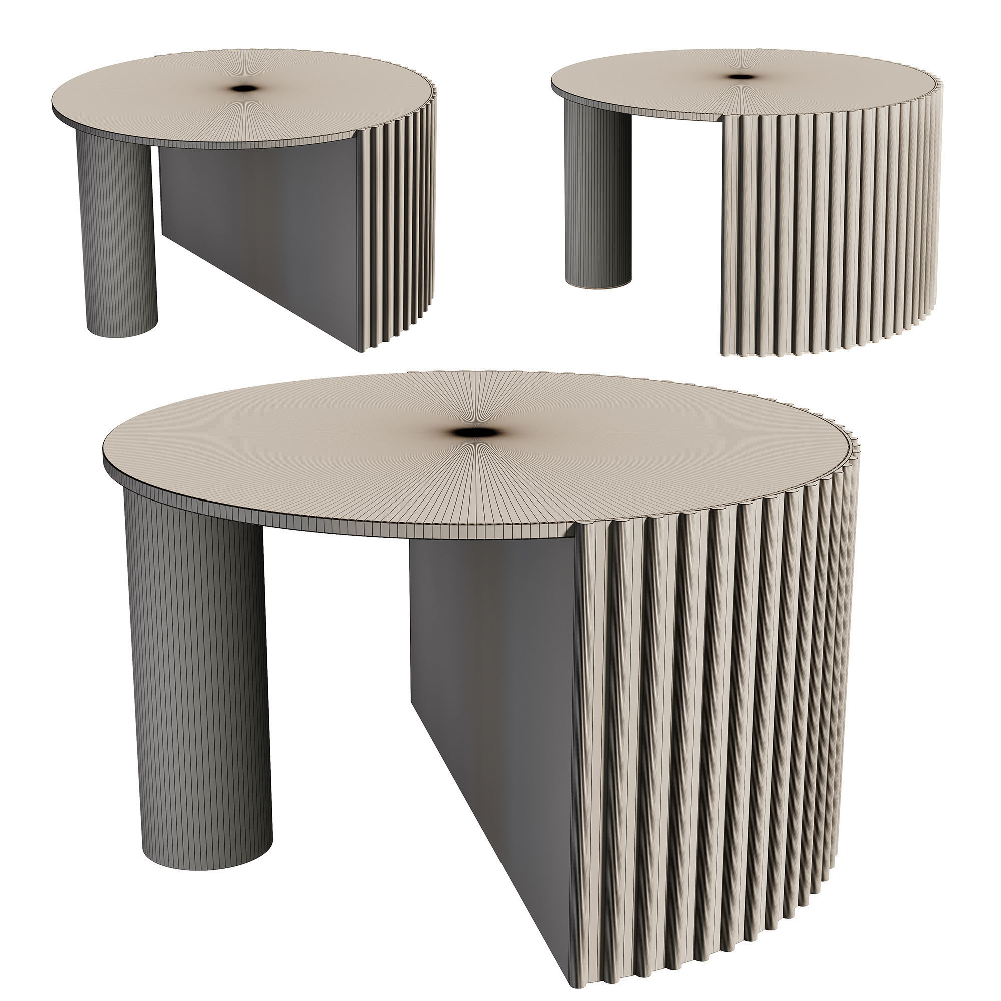 Solid wood design coffee table bisselina 3D model_1