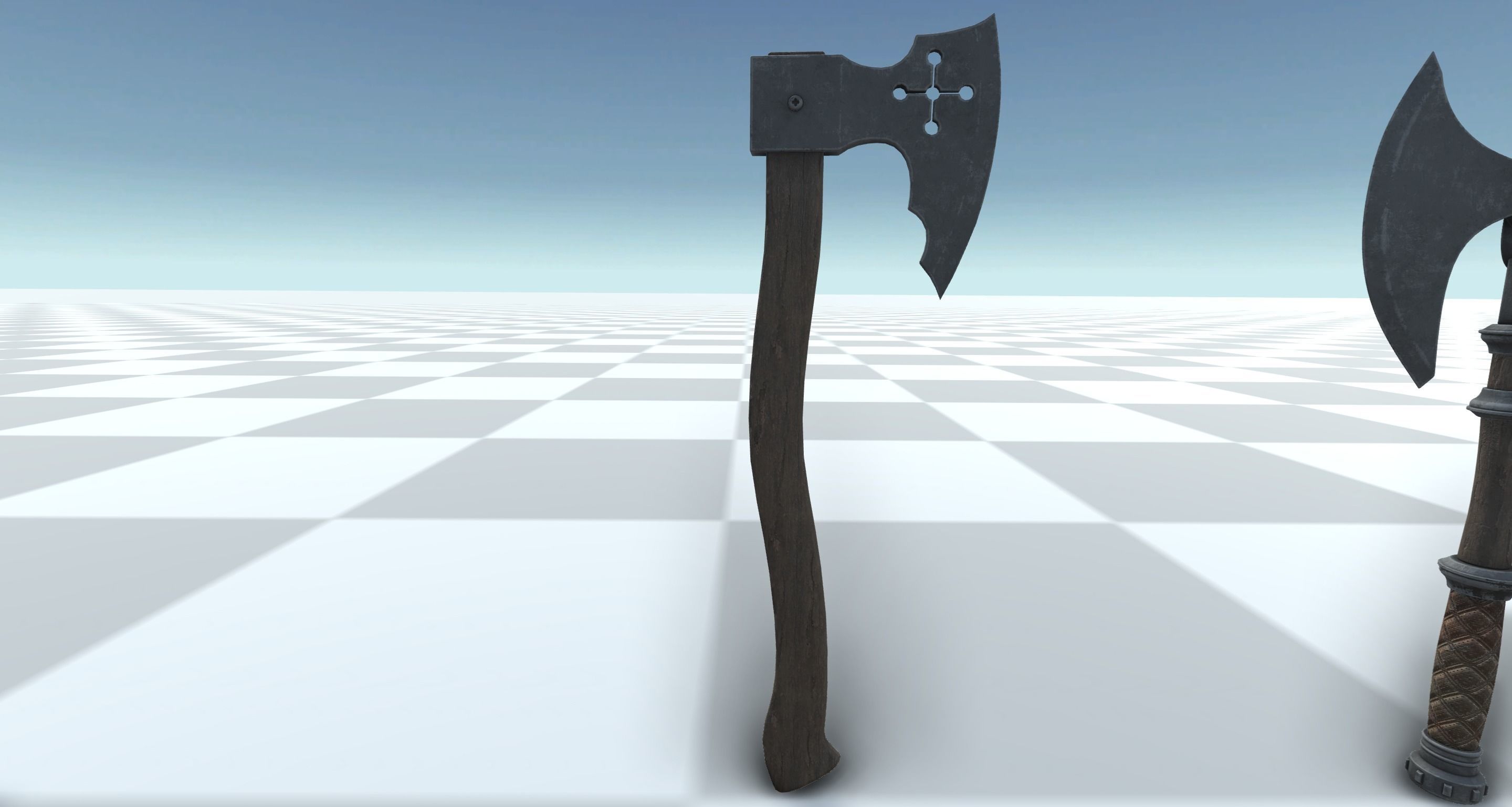 Medieval Axe Set 3D model_4