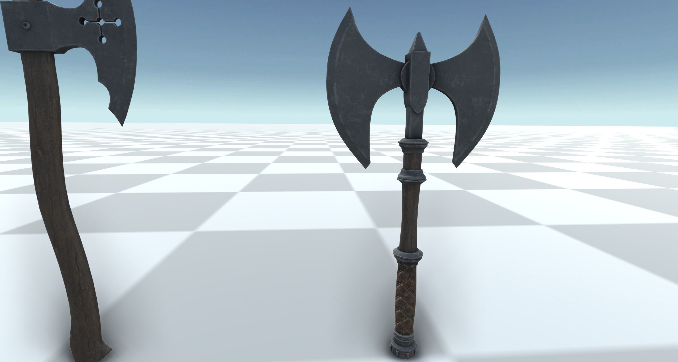 Medieval Axe Set 3D model_5