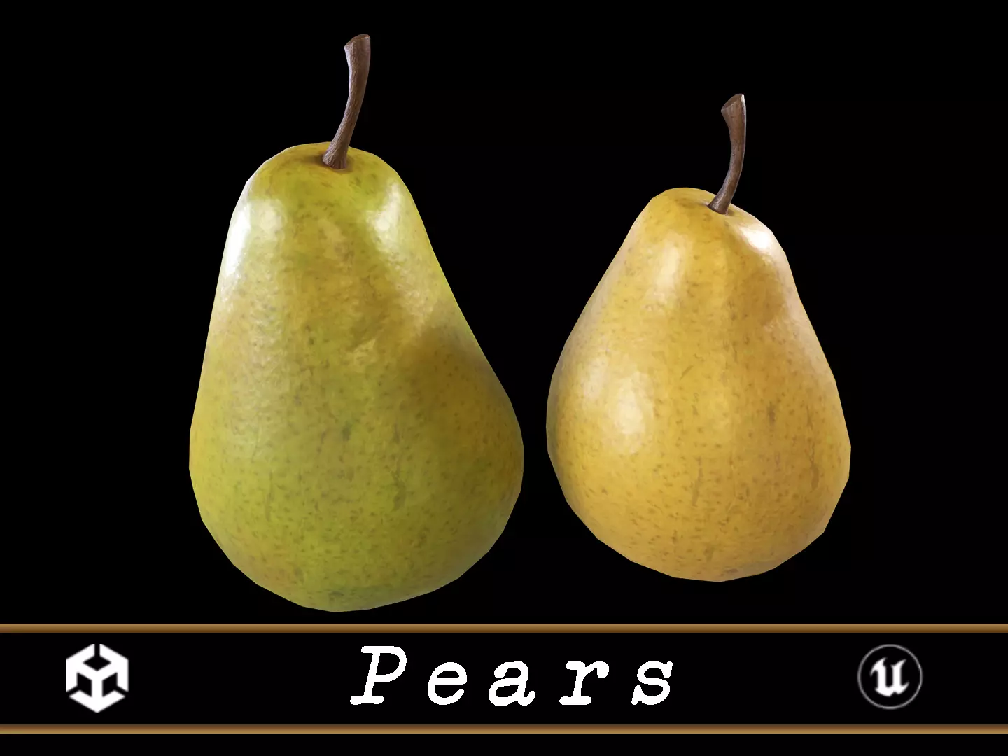 Pears Low-poly 3D model_0