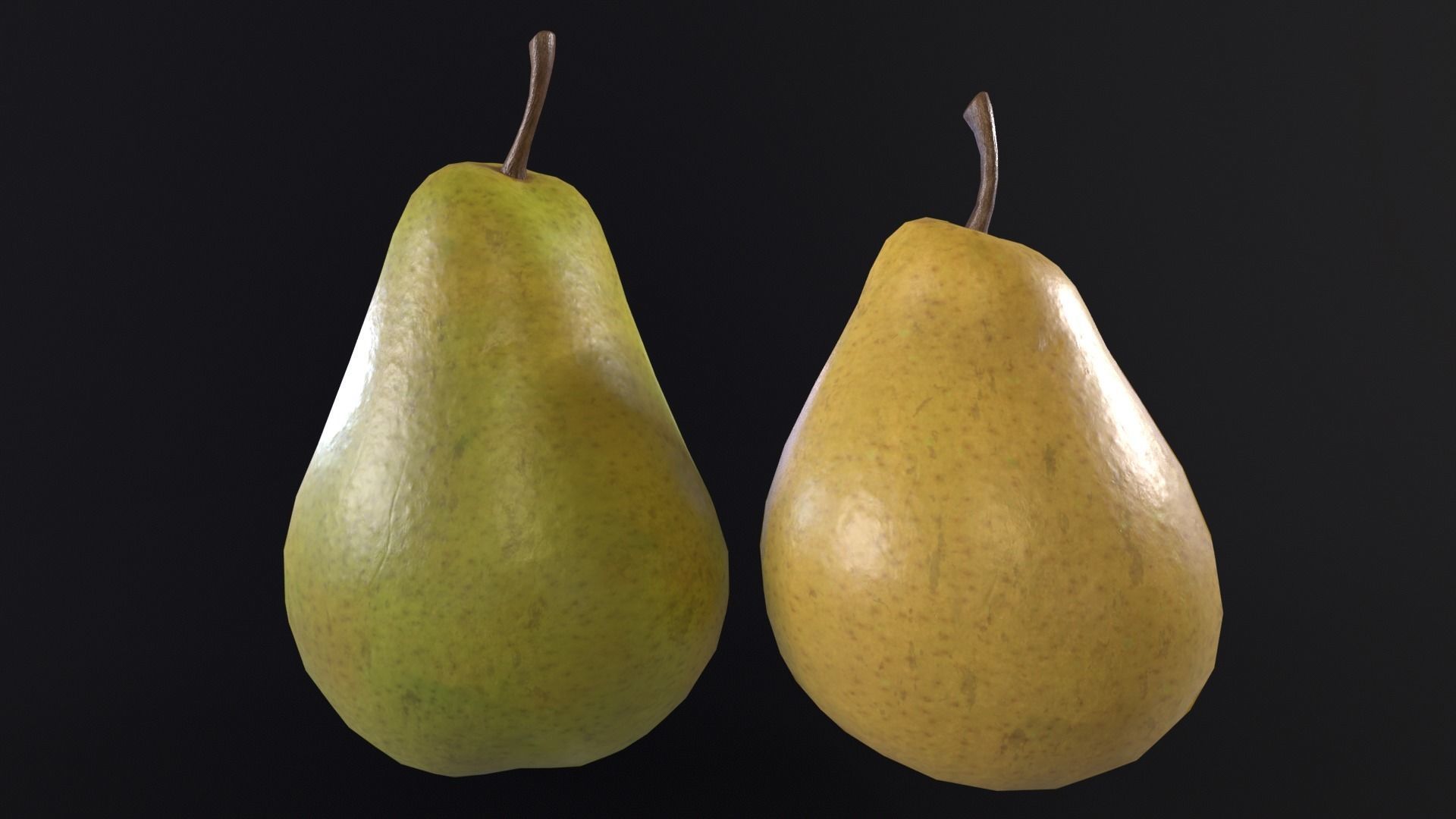 Pears Low-poly 3D model_4