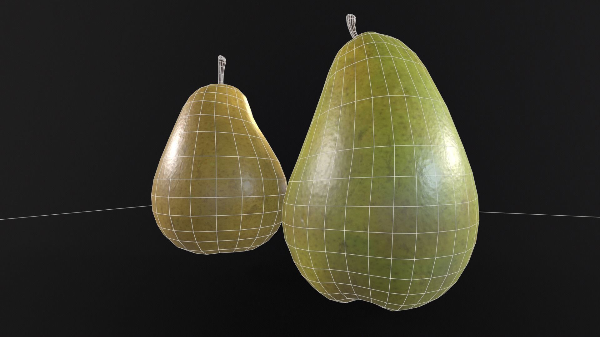 Pears Low-poly 3D model_17