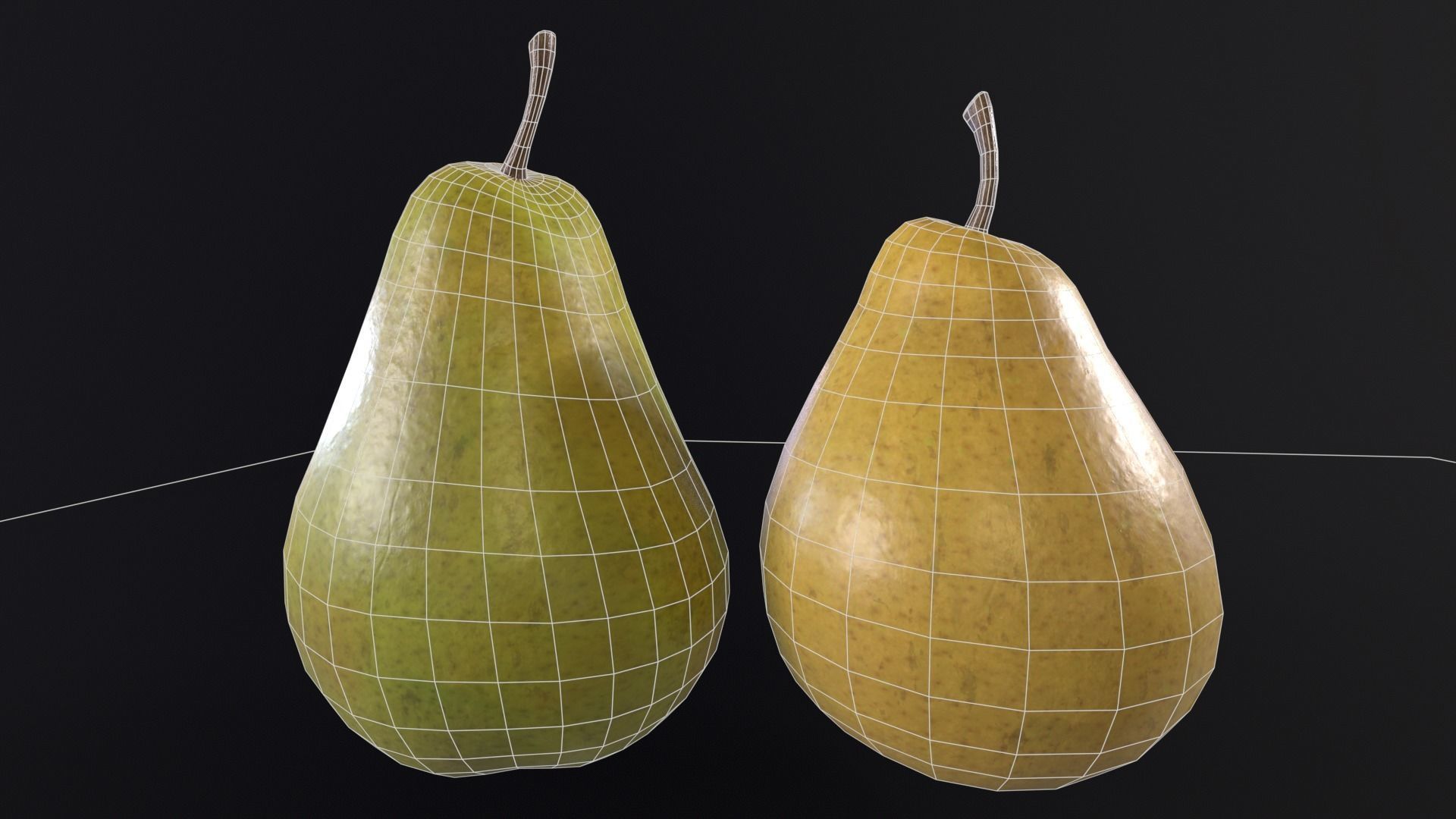Pears Low-poly 3D model_5
