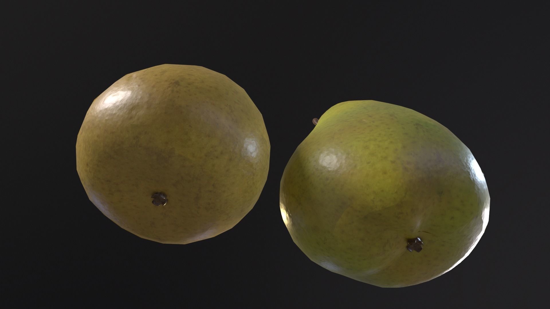Pears Low-poly 3D model_14