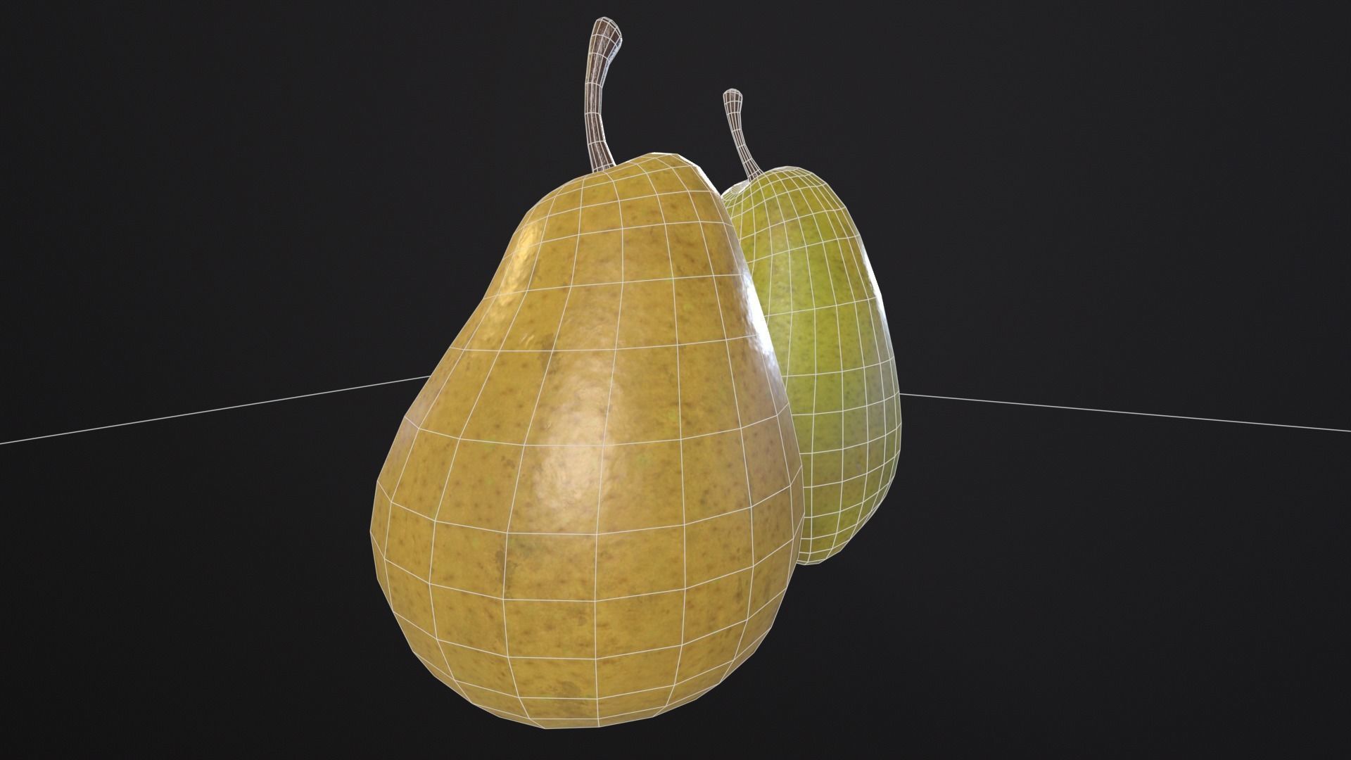 Pears Low-poly 3D model_11