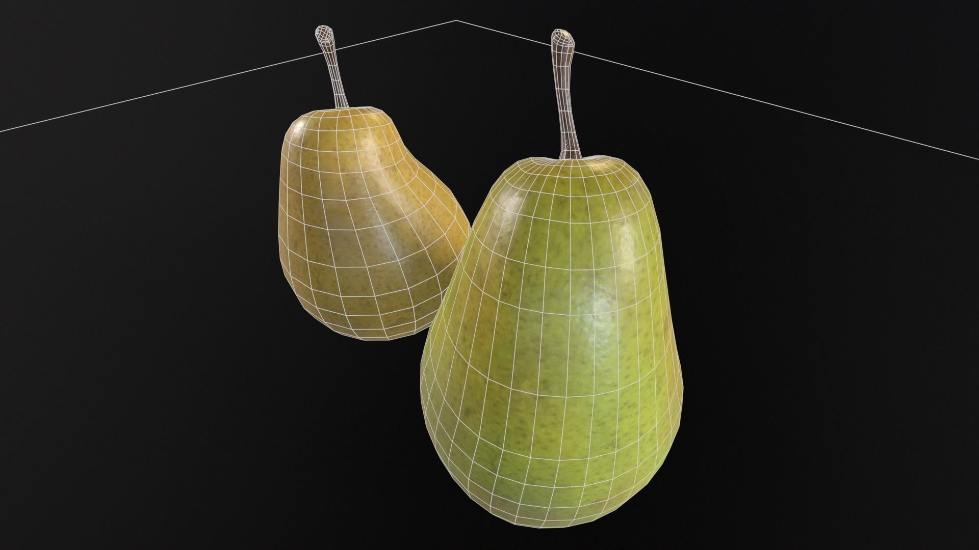 Pears Low-poly 3D model_19