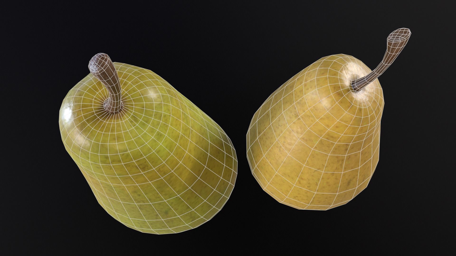 Pears Low-poly 3D model_21