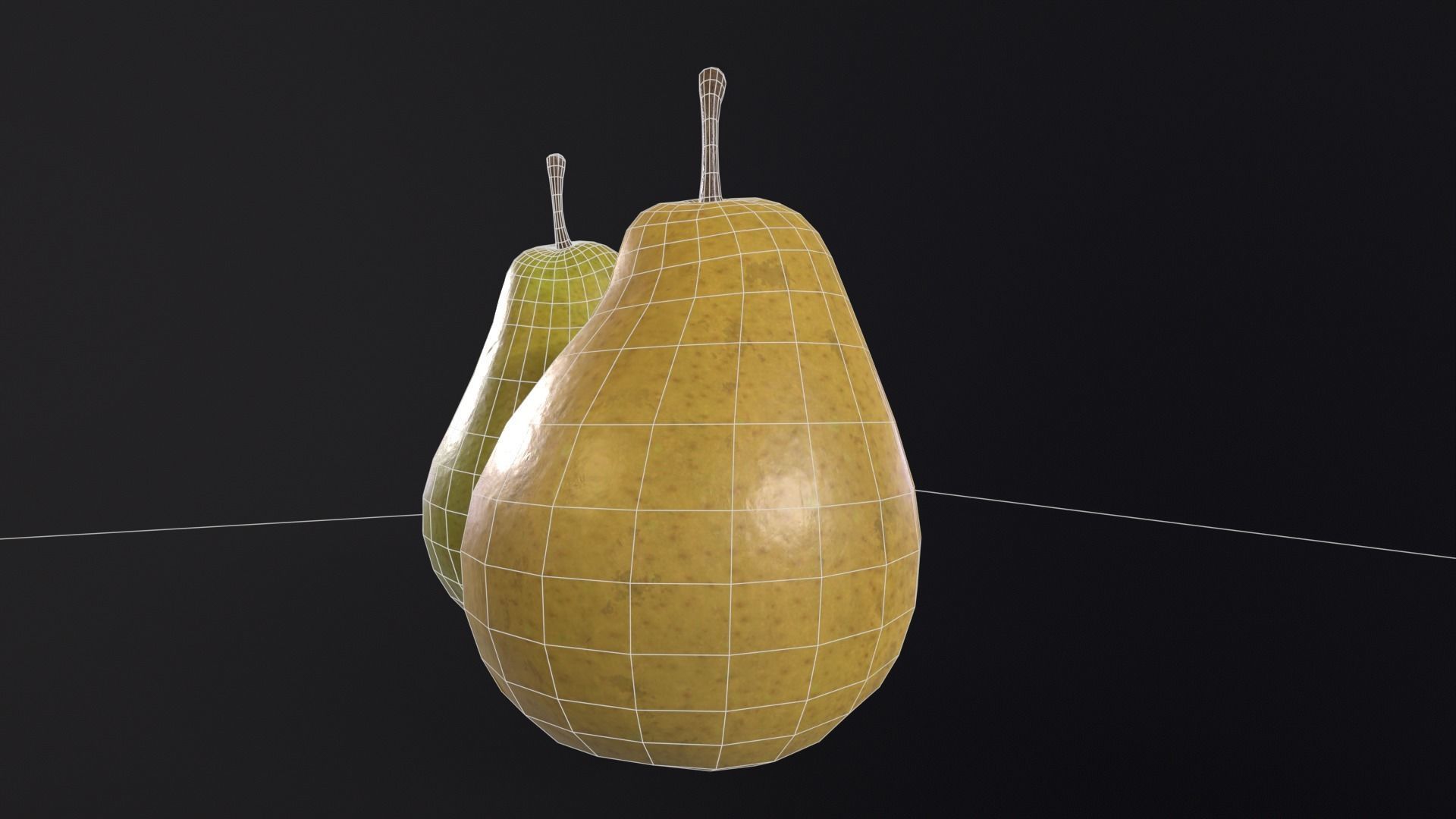 Pears Low-poly 3D model_9