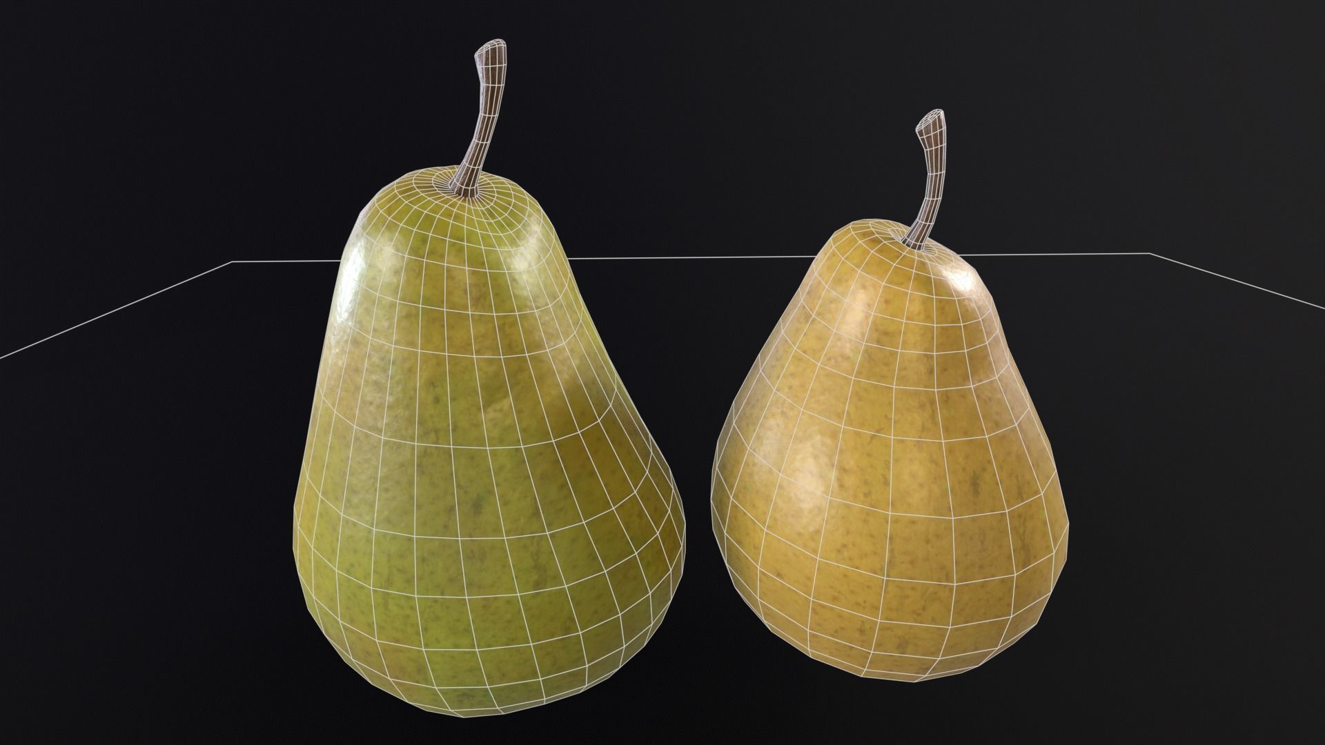 Pears Low-poly 3D model_3