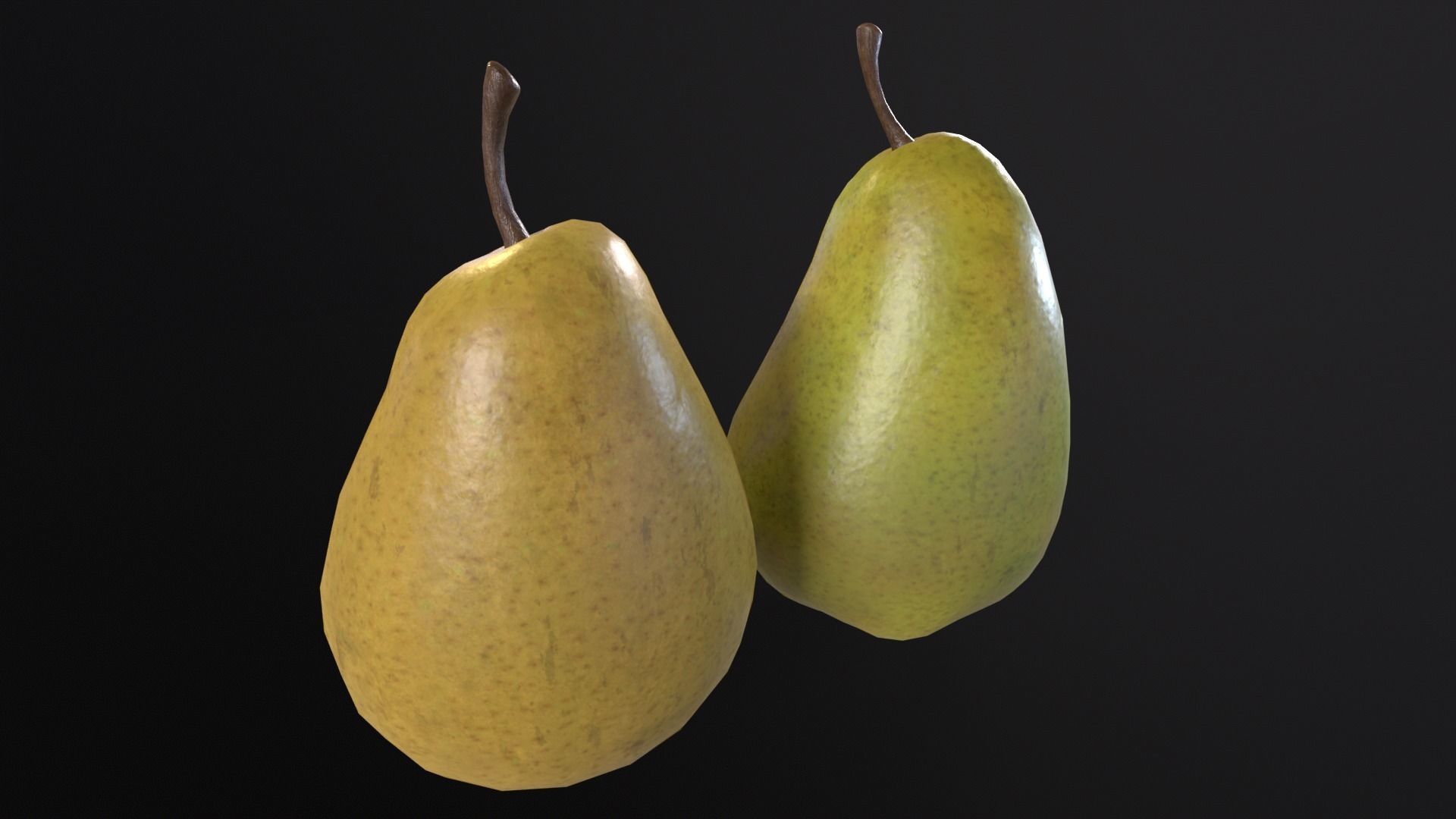 Pears Low-poly 3D model_12