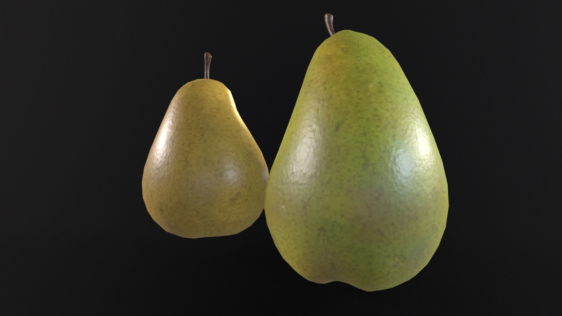 Pears Low-poly 3D model_16