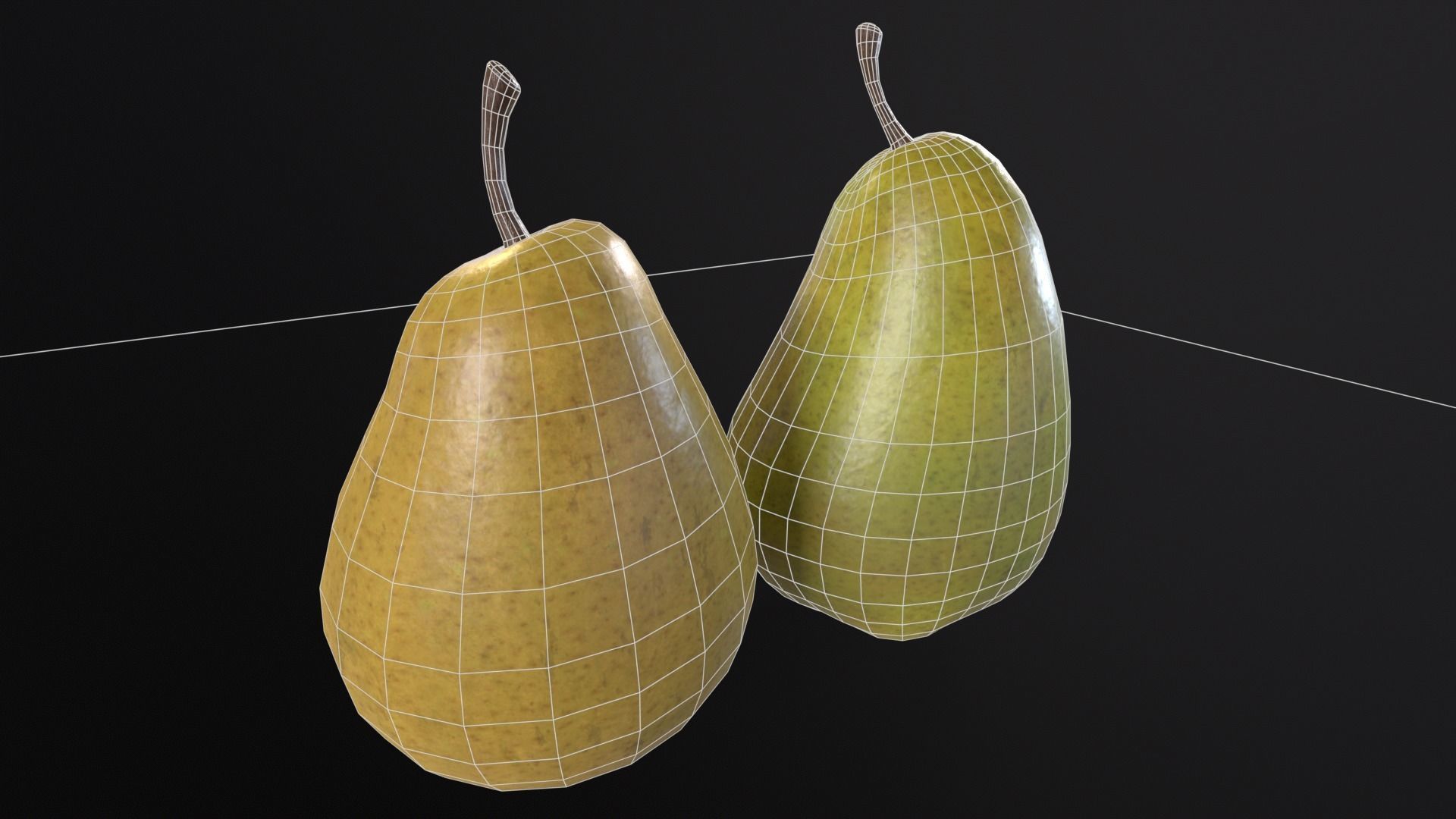 Pears Low-poly 3D model_13