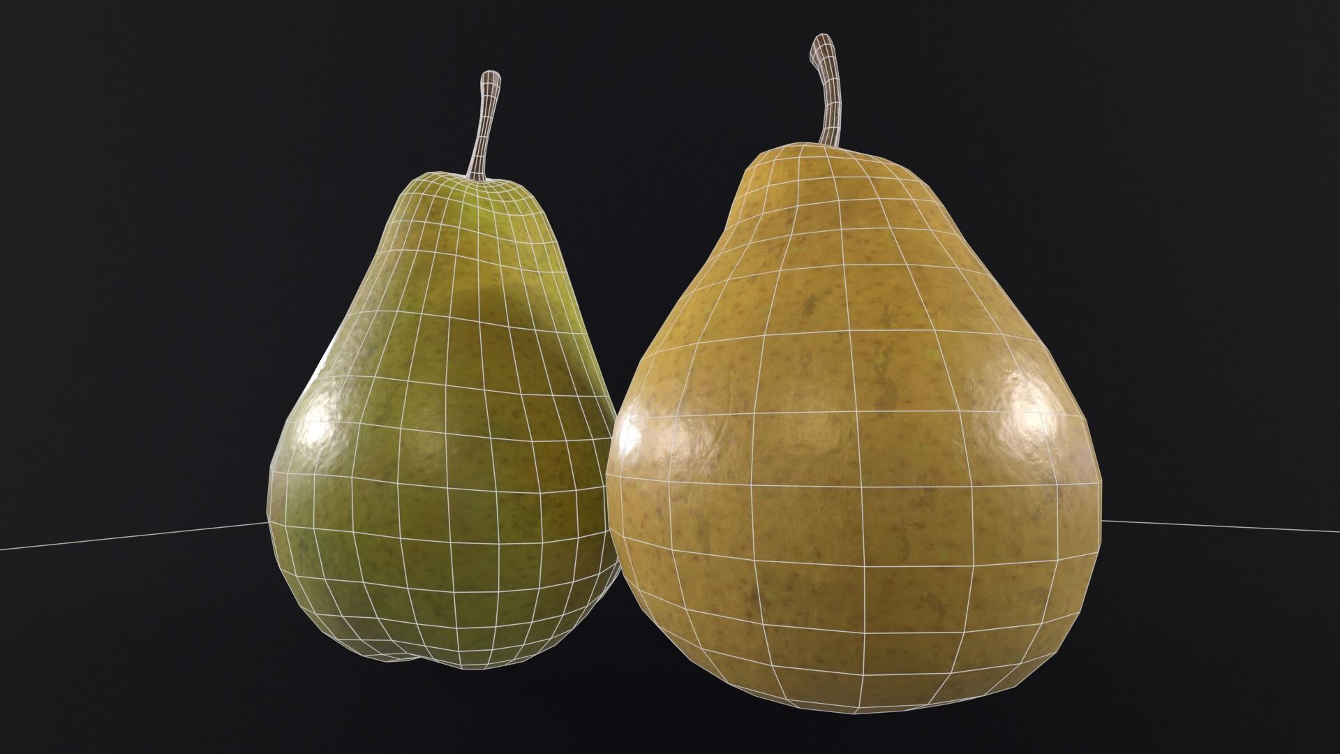 Pears Low-poly 3D model_7