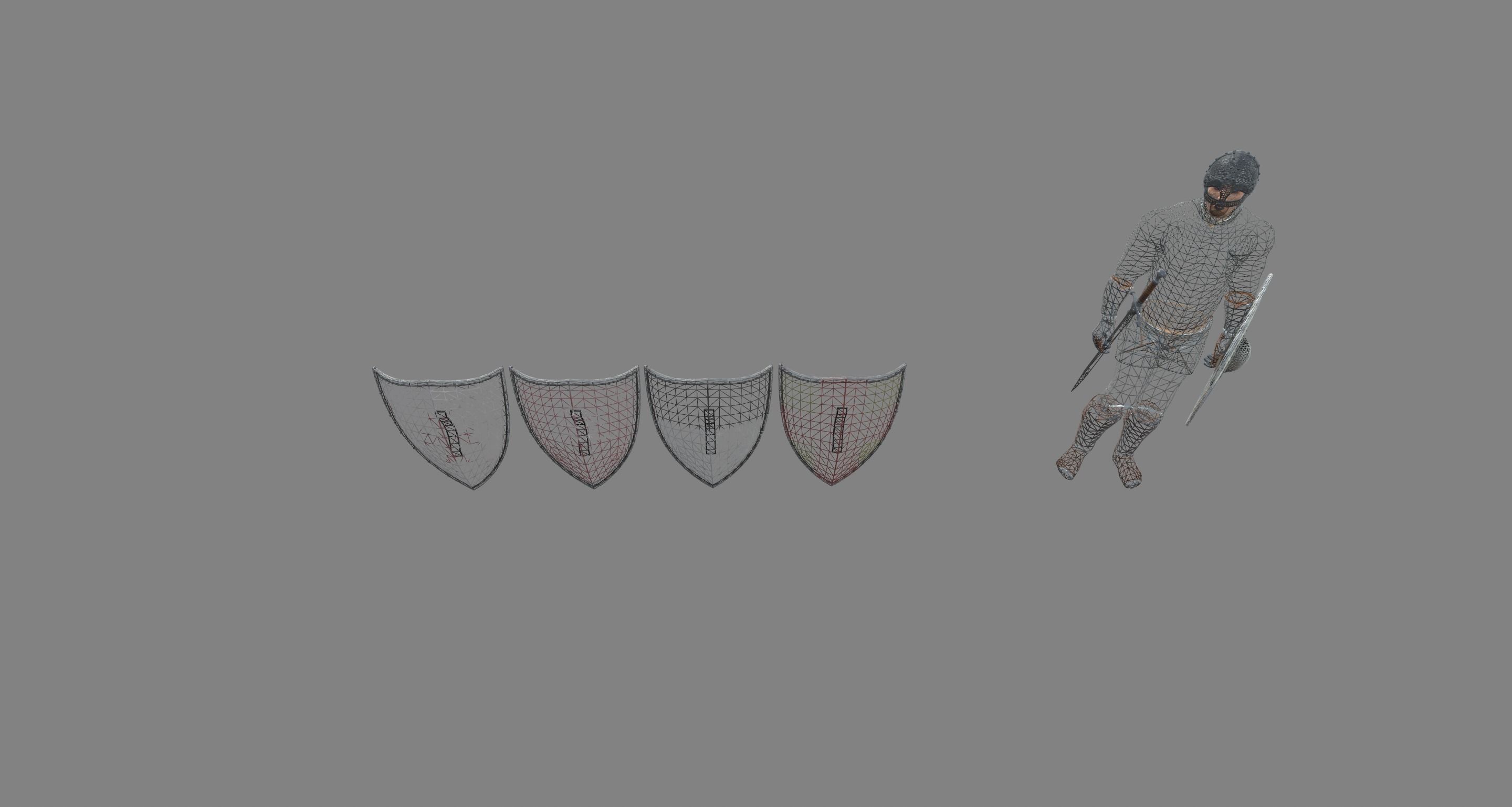 Medieval Shield Set 3D model_6